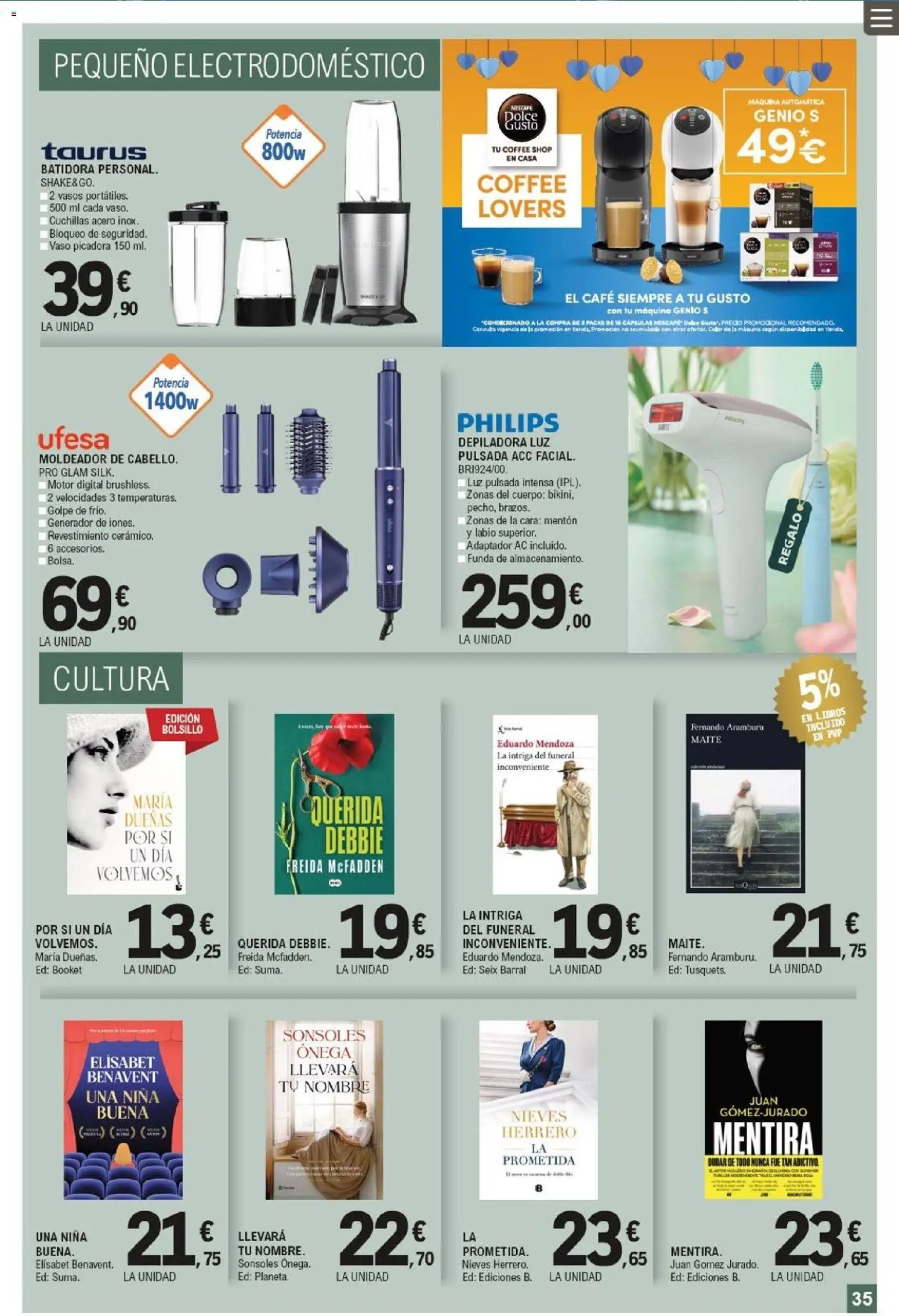 E.Leclerc folleto │ válido desde el 22.04.2026 | Página: 35 | Productos: Vasos, Funda, Adaptador, Depiladora