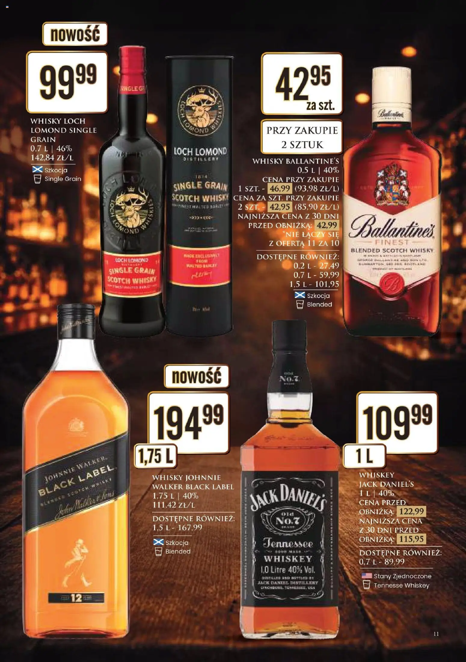 Dino gazetka alkoholowa od 27.03.2026 | Strona: 12 | Produkty: Jack Daniel's, Black Label, Whisky