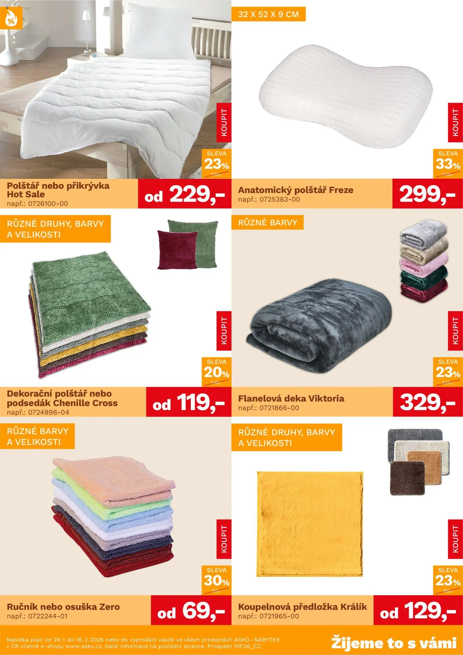 ASKO nábytek leták - Bytové doplňky za skvělé ceny od 29.01.2026 | Strana: 3 | Produkty: Ručník, Deka, Přikrývka, Barvy
