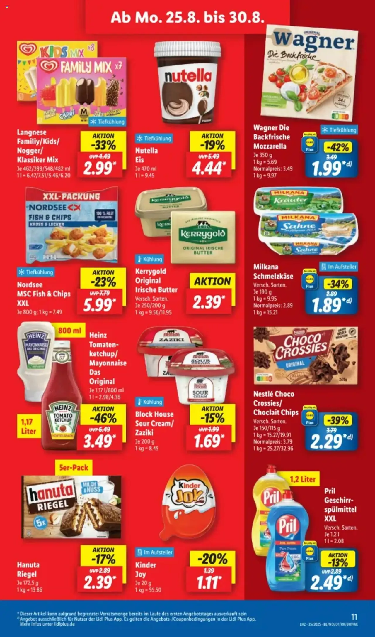 Lidl Prospekt 	 - gültig ab dem 25.08.2025 | Seite: 17 | Produkte: Milkana, Tomaten, Mayonnaise, Pril