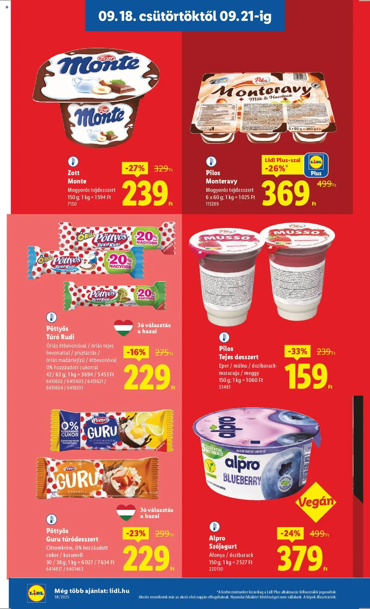 Lidl akciós ujság - amely érvényes a következő dátumtól: 18.09.2025 | Oldal: 16 | Termékek: Őszibarack, Vegán, Túró, Cukor