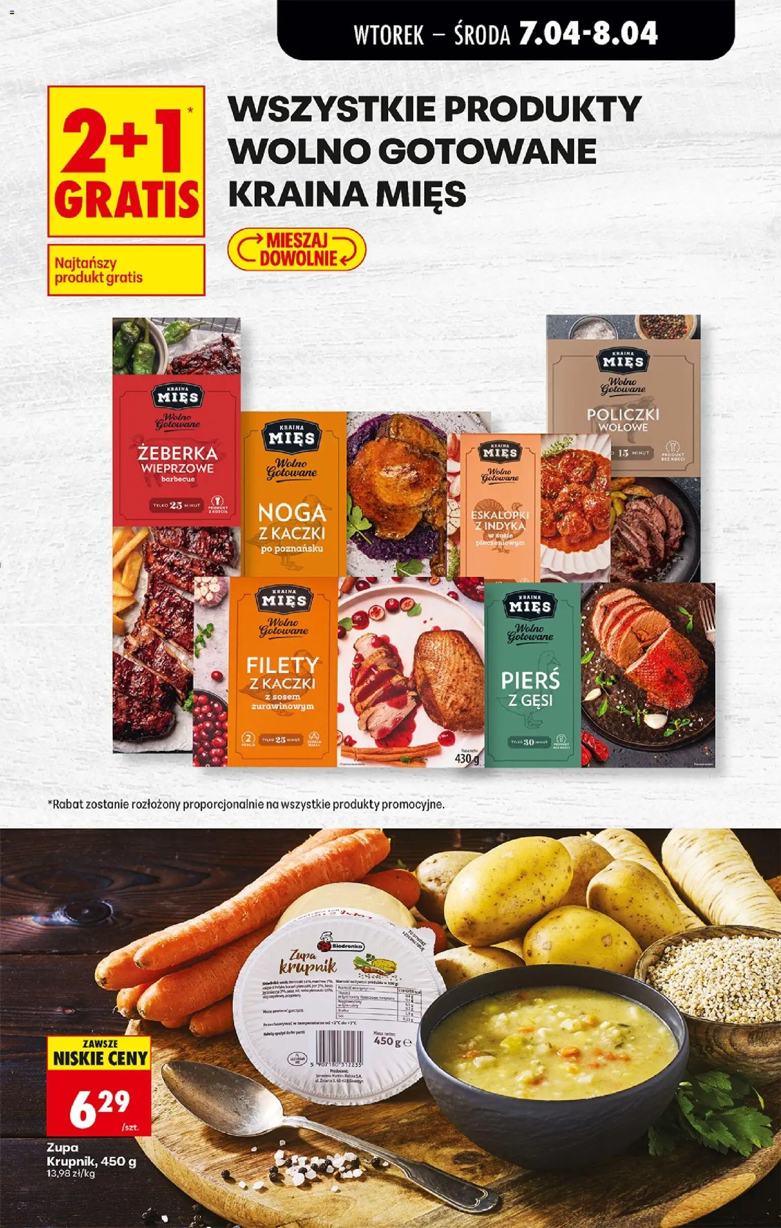 Biedronka gazetka od wtorku od 07.04.2026 | Strona: 31 | Produkty: Pierś z gęsi, Kraina mięs, Żeberka wieprzowe barbecue, Zupa
