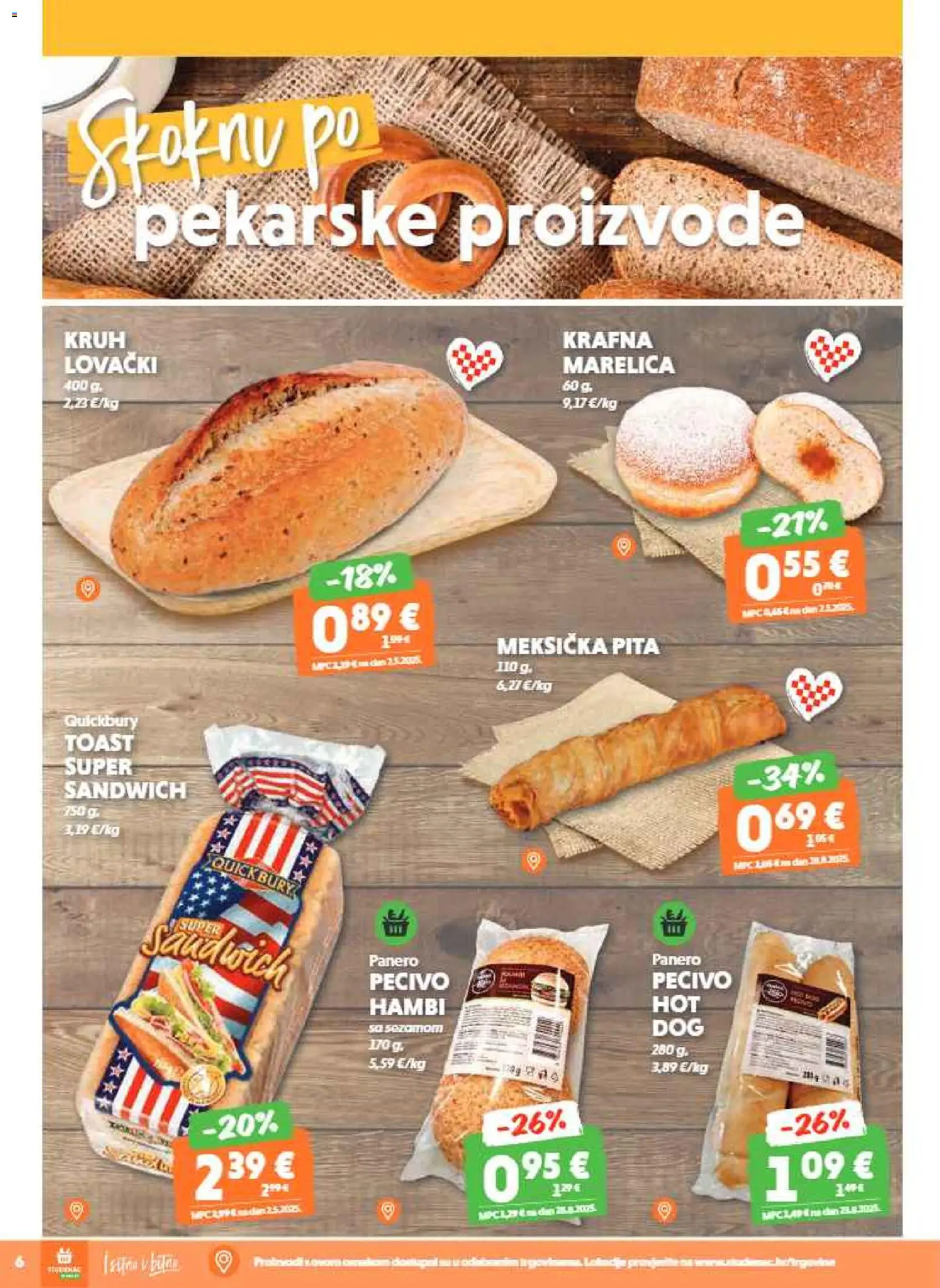 Studenac katalog | vrijedi od 21.01.2026 | Stranica: 6 | Proizvodi: Kruh, Toast, Pita, Pecivo