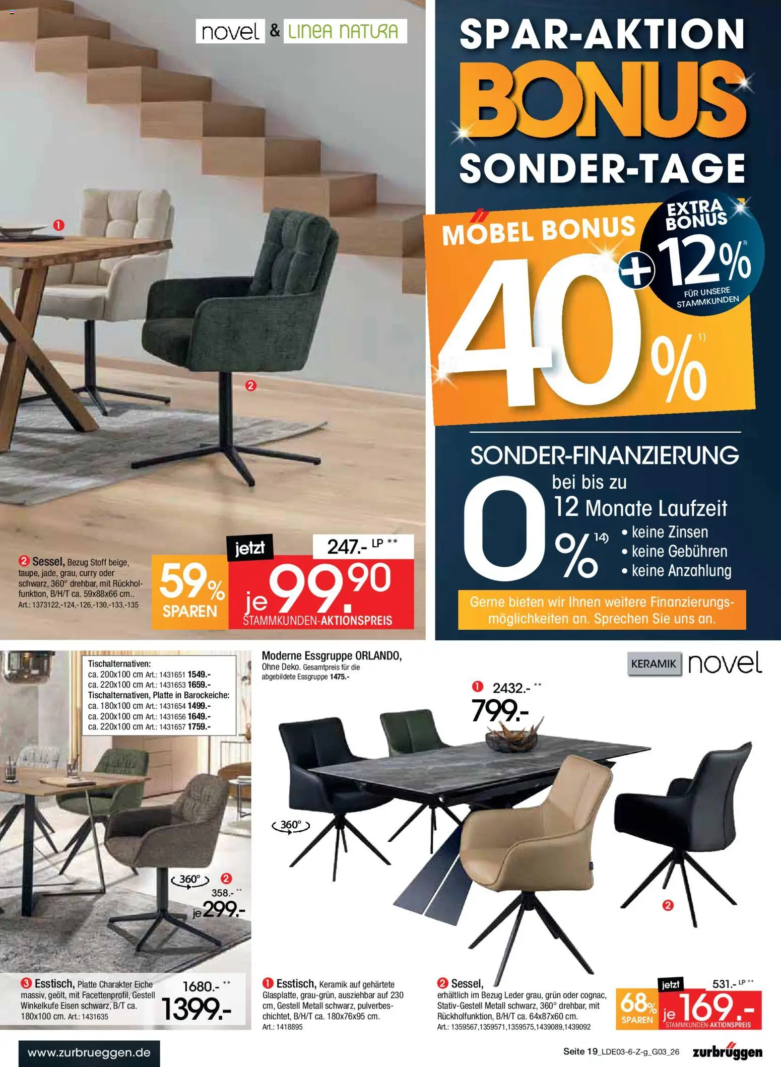 Zurbrüggen Bonus Sonder-Tage – gültig ab 15.03.2026 | Seite: 37 | Produkte: Essgruppe