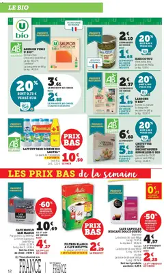 Hyper U - Prévisualisation de Hyper U - Les prix bas de la semaine valide à partir de 25.11.2025 | Page: 12 | Produits: Saumon fumé, Lait uht demi ecreme, Café moulu, Saumon