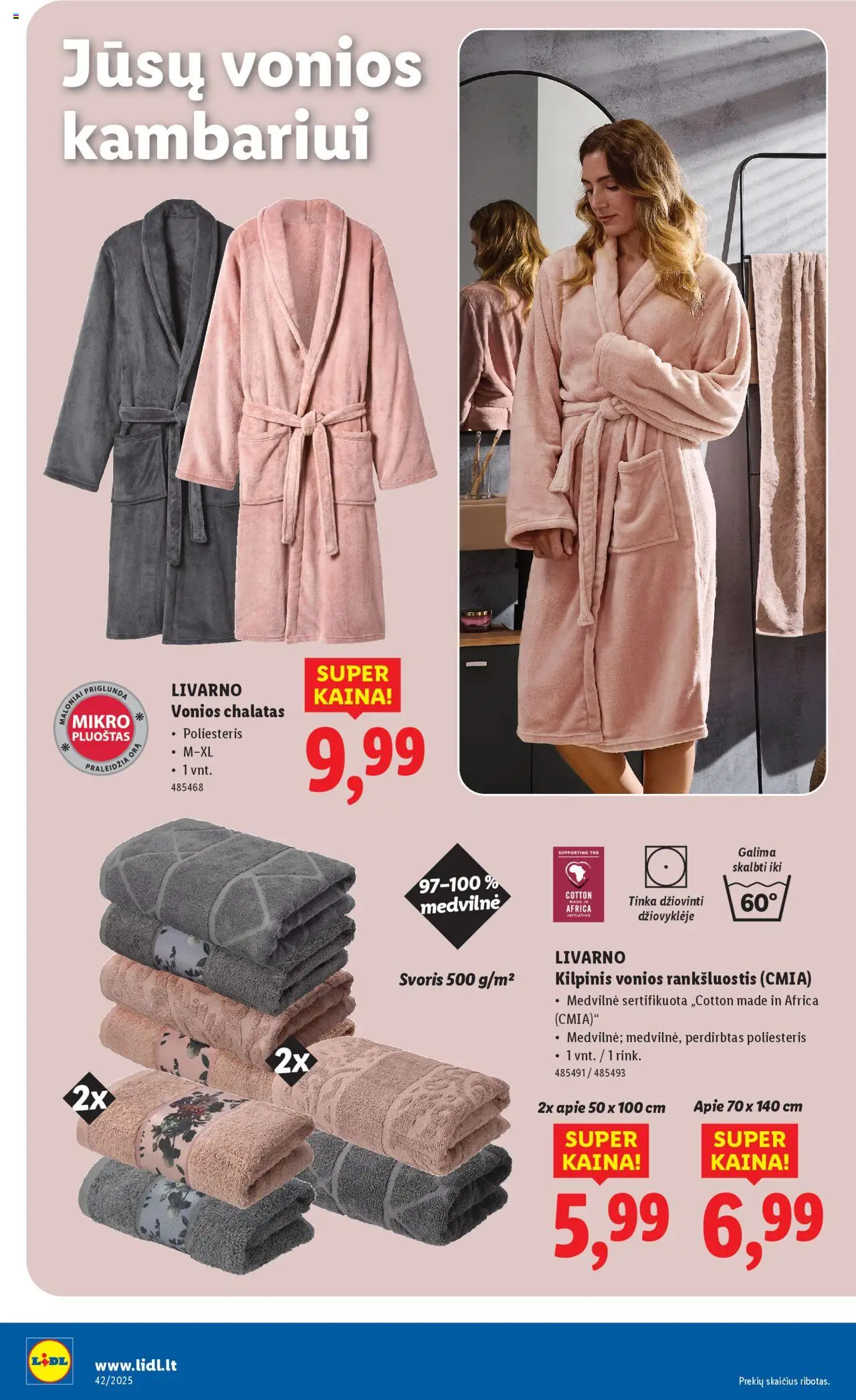 LIDL akcijos nuo 13.10.2025 | Puslapis: 8 | Prekių: Rankšluostis, Chalatas