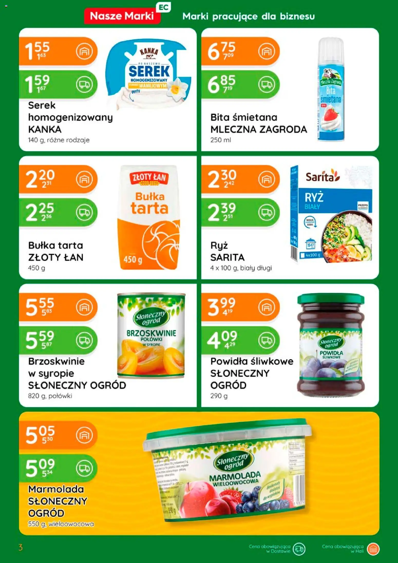 Eurocash gazetka - Oferta Produktowa od 05.03.2026 | Strona: 3 | Produkty: Serek homogenizowany, Bułka tarta, Bułka, Brzoskwinie