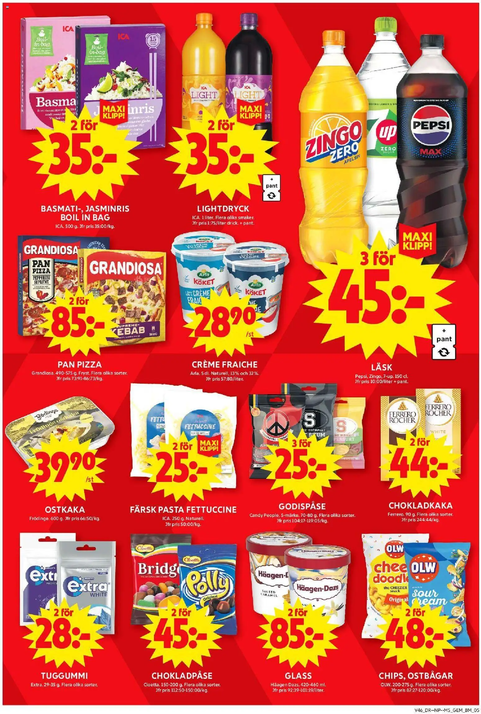 ICA Maxi reklamblad aktuell från 10.11.2025 | Sida: 7 | Produkter: Zingo, Pepsi, Pizza, Glass
