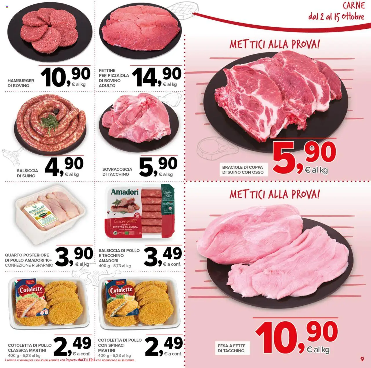 Volantino Todis del 02.10.2025 | Pagina: 9 | Prodotti: Bovino, Pollo, Tacchino, Salsiccia