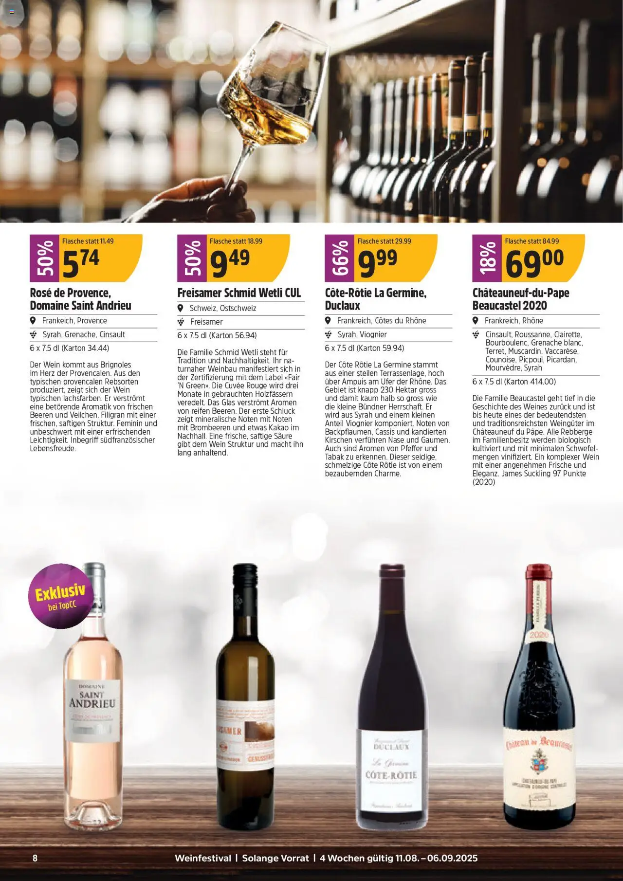 TopCC Aktionen Weinfestival ab 11.08.2025 | Seite: 8 | Produkte: Kirschen, Rouge, Wein, Pfeffer