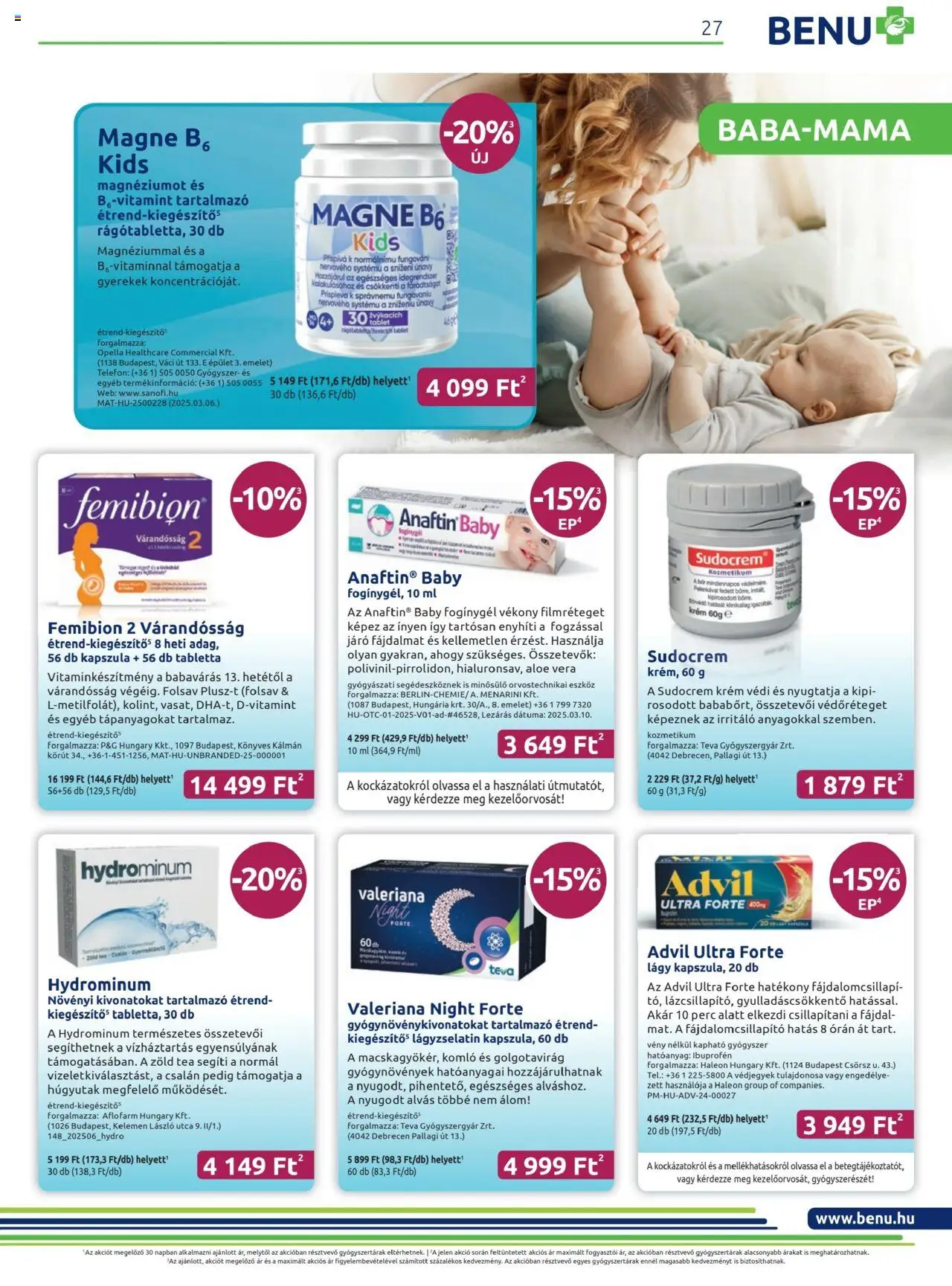 BENU Gyógyszertárak akciós ujság - amely érvényes a következő dátumtól: 01.07.2025 | Oldal: 27 | Termékek: Tablet, Aloe vera, Bor, Tea