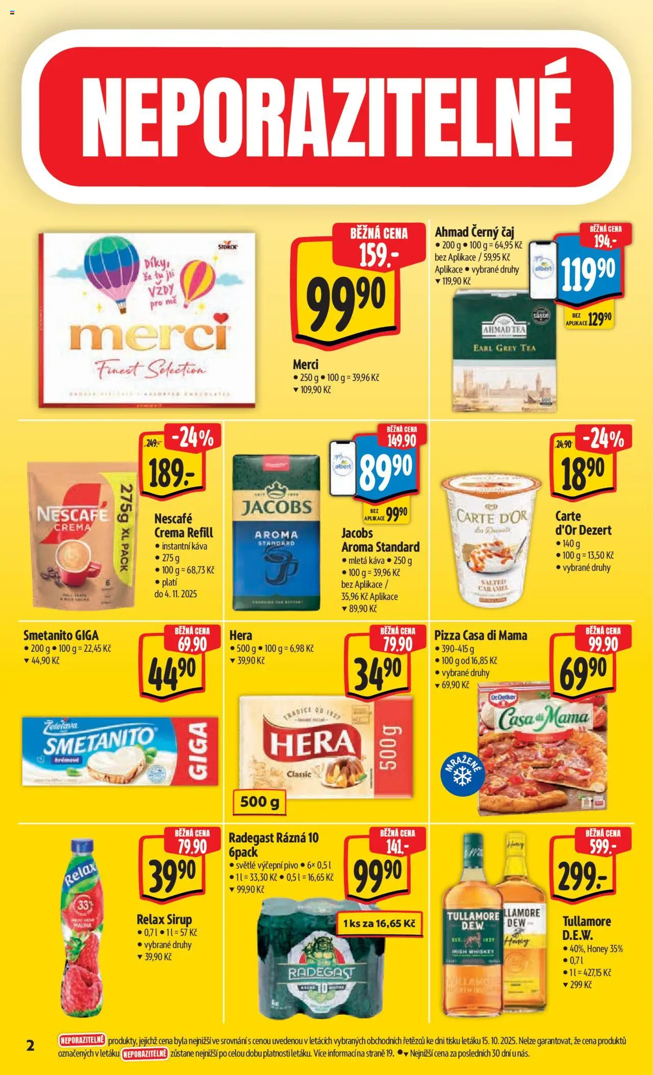 Albert leták - Hypermarket od 22.10.2025 | Strana: 6 | Produkty: Pizza, Radegast, Crema, Carte d'or