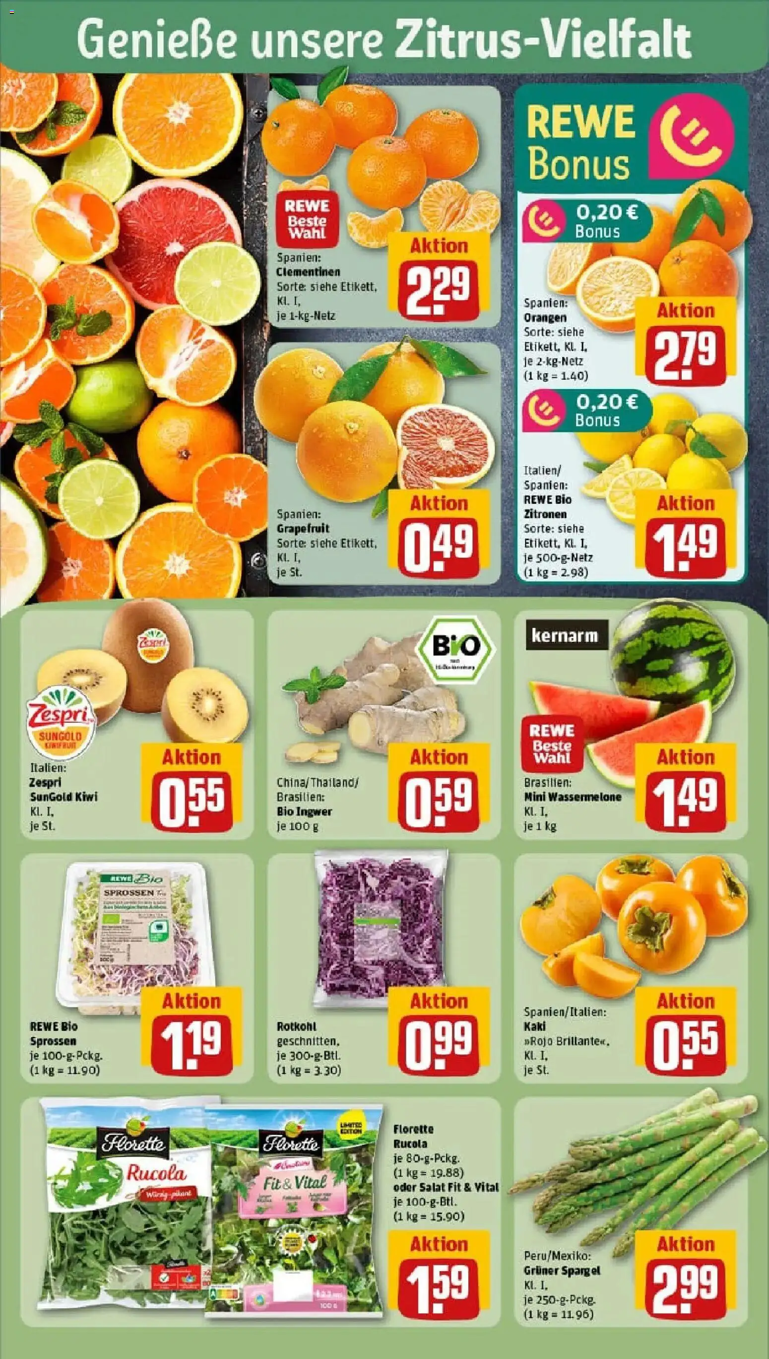 Rewe prospekt Würzburg	 – gültig ab 10.11.2025 | Seite: 6 | Produkte: Rucola, Orangen, Kaki, Wassermelone