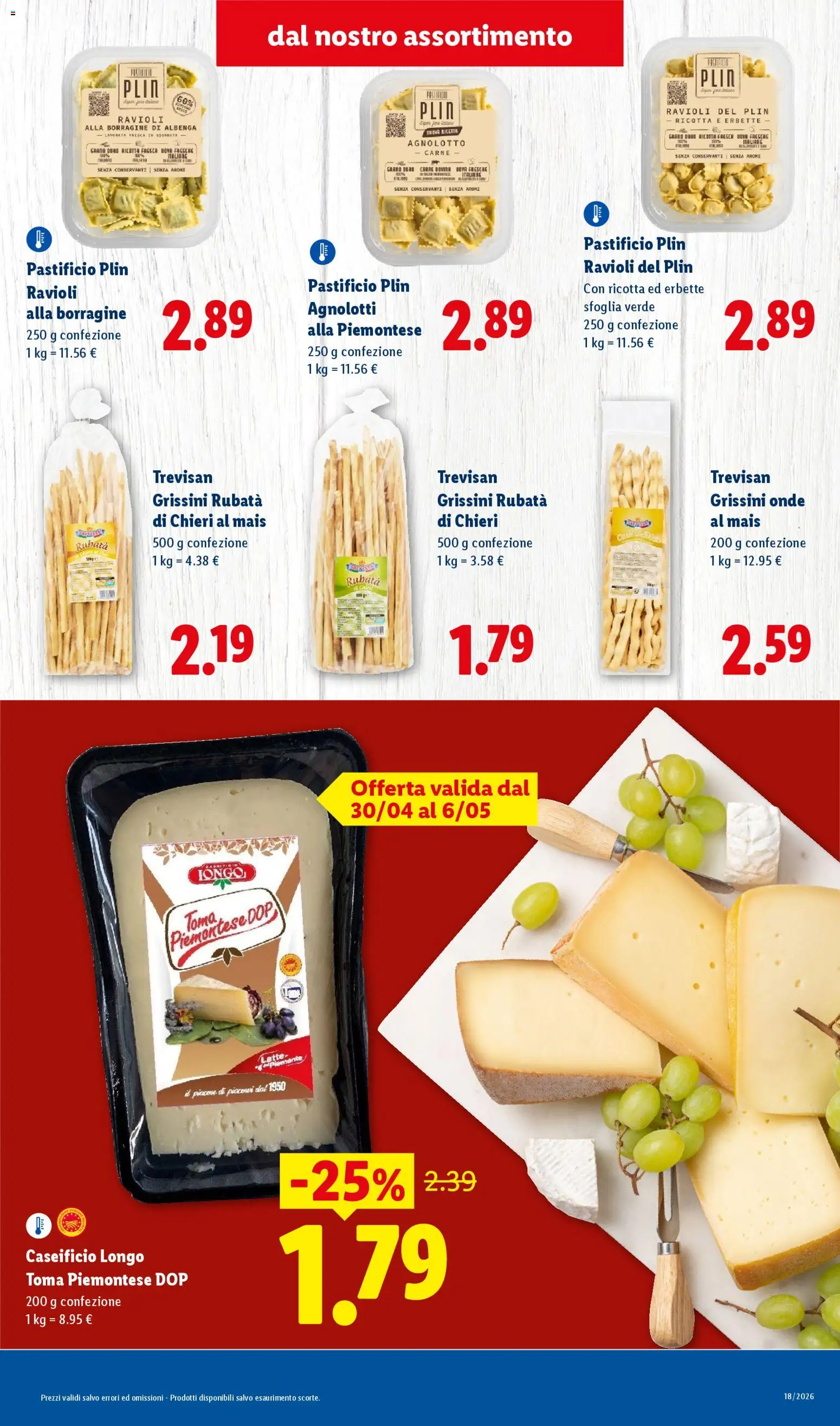 Volantino Lidl del 30.04.2026 | Pagina: 3 | Prodotti: Uova, Ricotta, Mais, Grissini