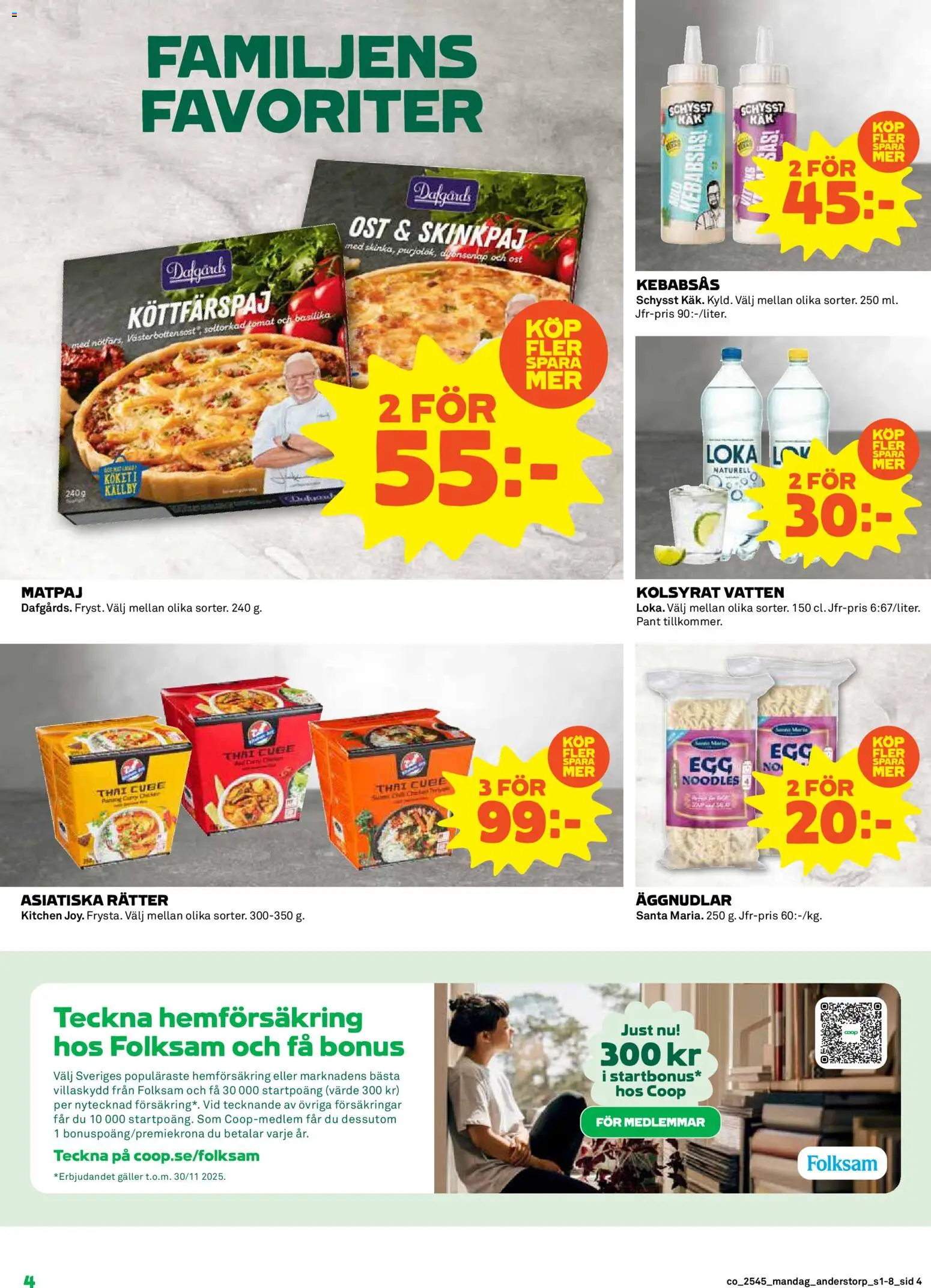 Coop reklamblad aktuell från 03.11.2025 | Sida: 4 | Produkter: Loka, Galler, Kebabsås, Basilika