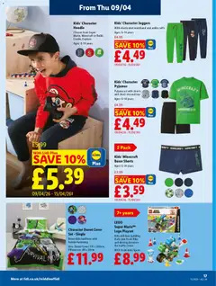 Preview of Lidl - Lidl Weekly valid from 09.04.2026 | Page: 19 | Products: Pyjama, Lego, Hoodie, Shorts