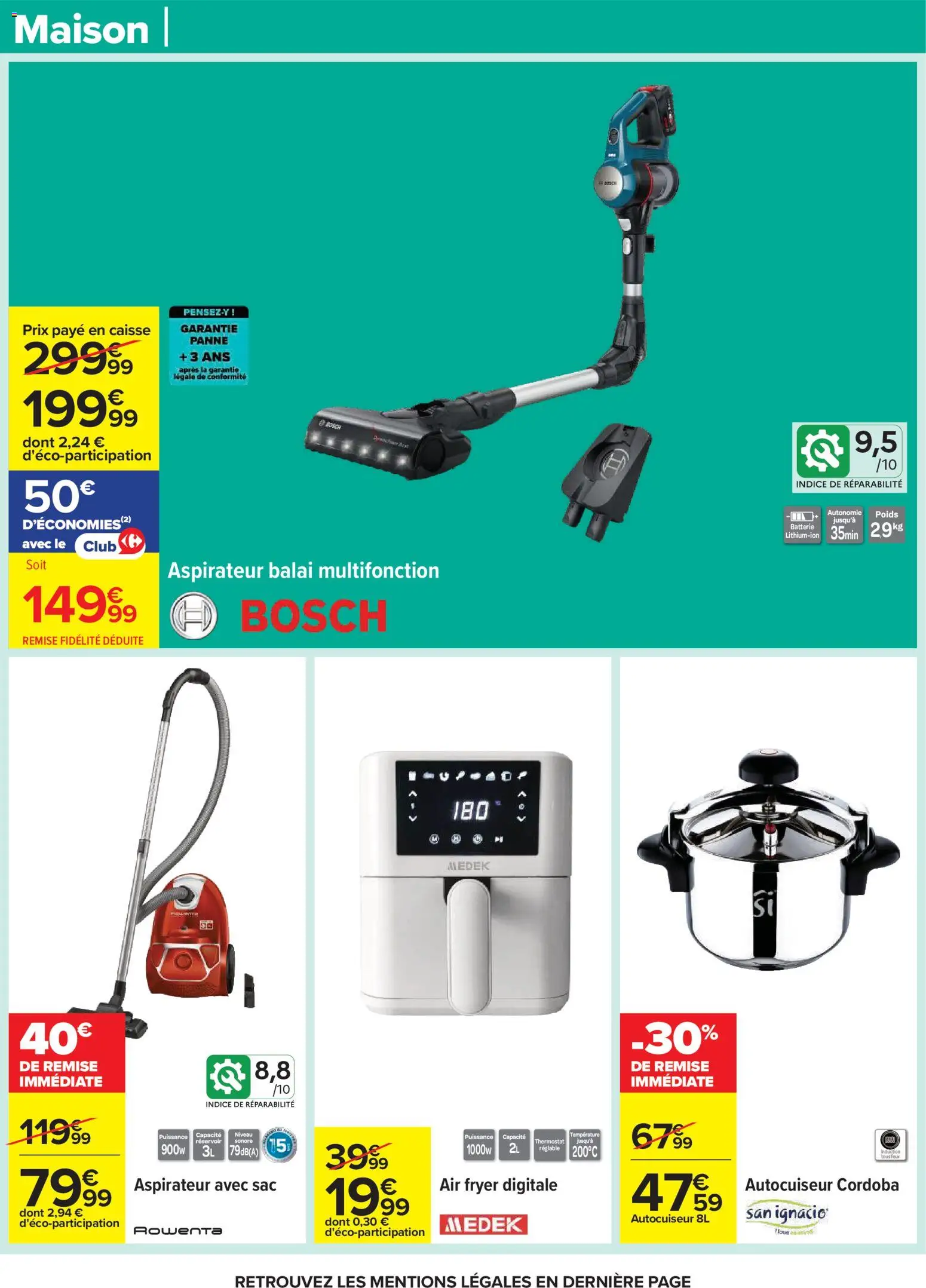 {H1} | Page: 83 | Produits: Sac, Autocuiseur, Aspirateur balai, Batterie