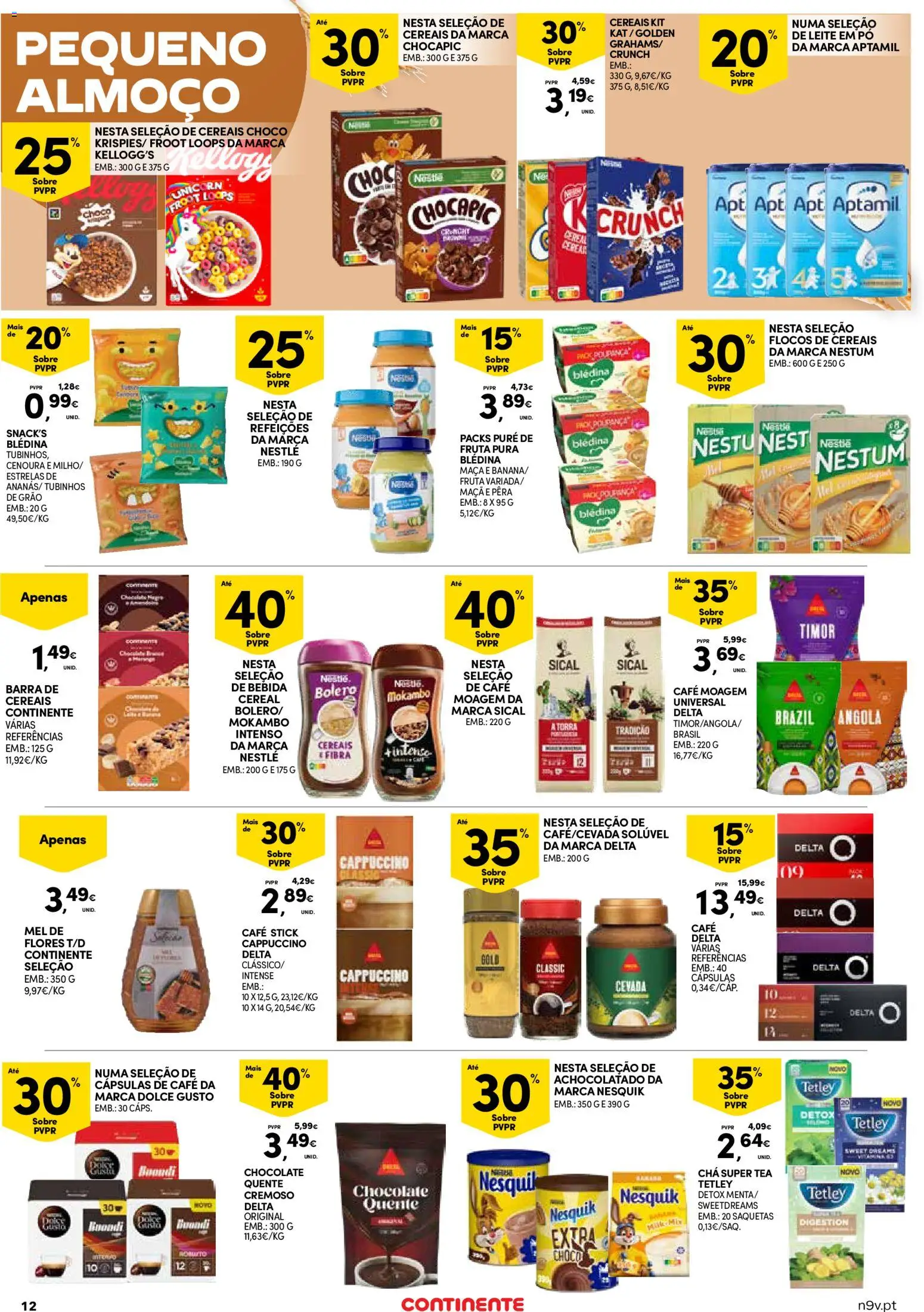 Continente - Açores: Folheto Quinzenal │ válido de 22.01.2026 | Página: 12 | Produtos: Pó, Mel, Chá, Flocos