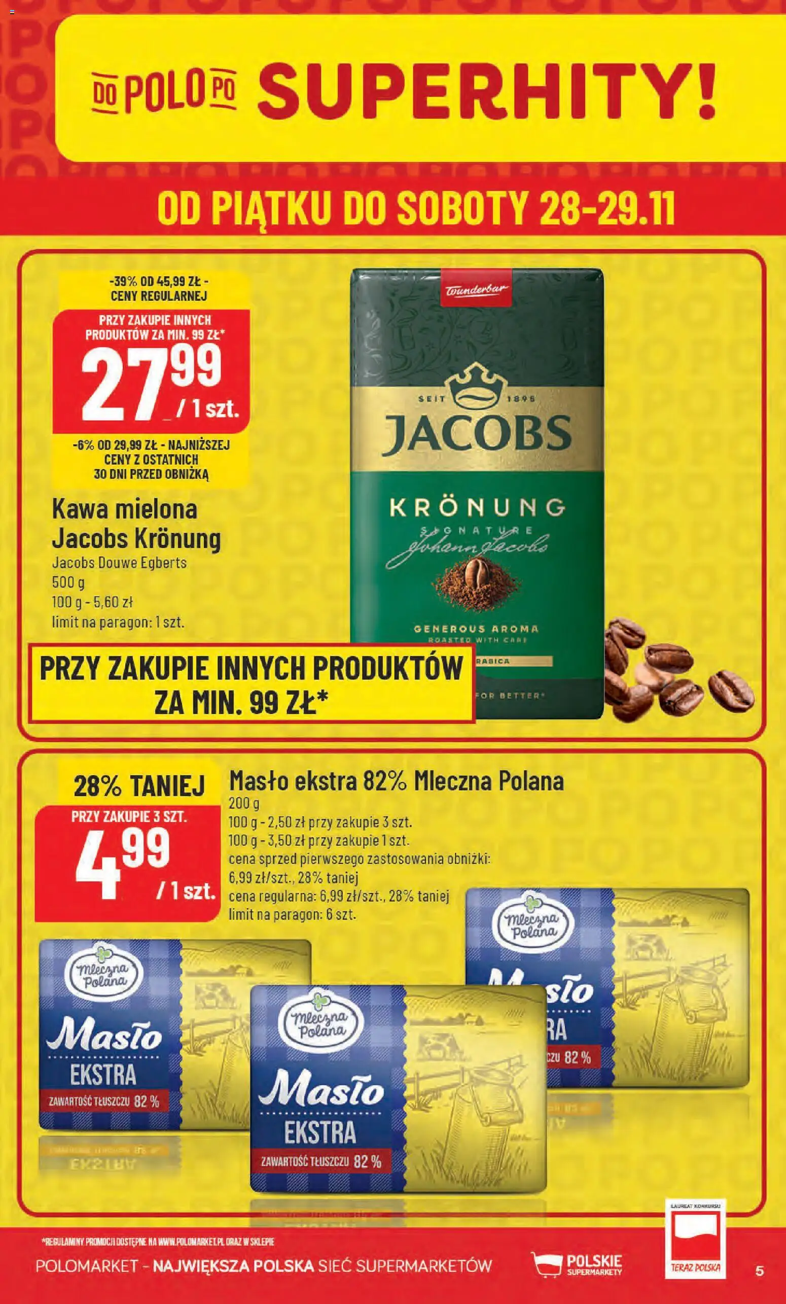 POLOmarket Black Friday od 26.11.2025 | Strona: 5 | Produkty: Masło, Kawa