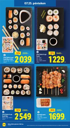 Lidl akciós ujság - amely érvényes a következő dátumtól: 24.07.2025 | Oldal: 30 | Termékek: Nyárs, Sushi, Garnéla