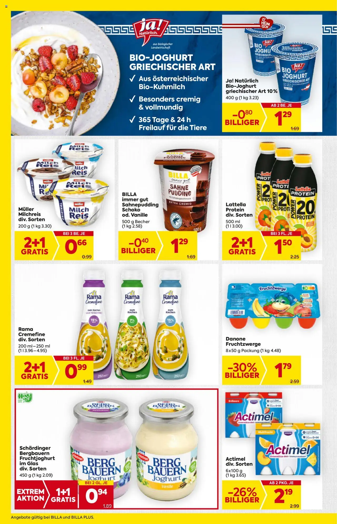 Billa AT akciós ujság - amely érvényes a következő dátumtól: 07.08.2025 | Oldal: 8 | Termékek: Actimel, Rama, Protein, Joghurt