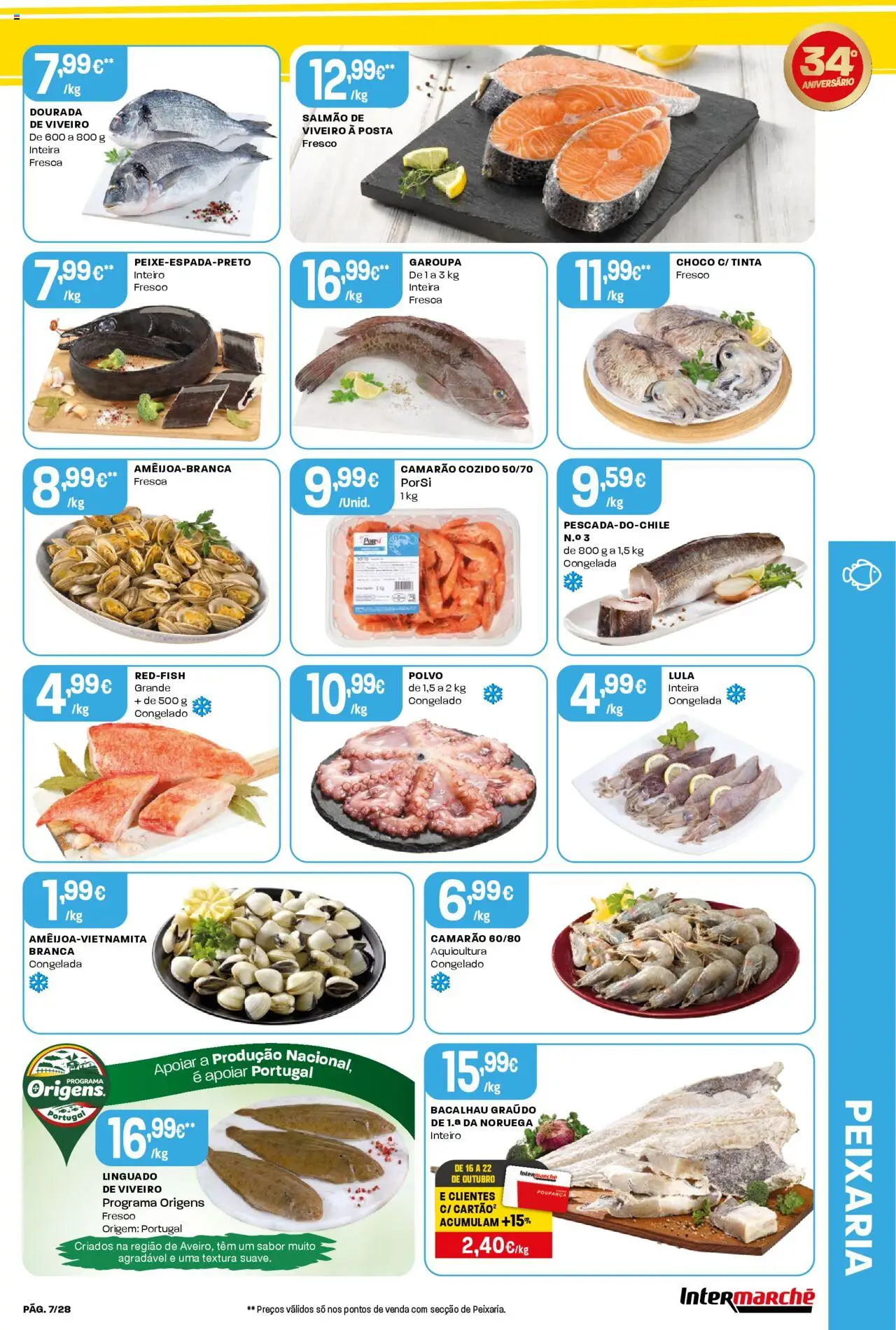 Intermarché Folheto Contact │ válido de 16.10.2025 | Página: 7 | Produtos: Polvo, Tinta, Camarão, Linguado