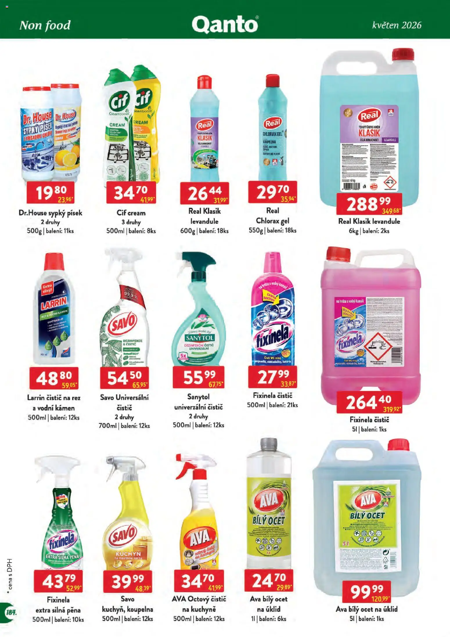 Astur & Qanto leták - Velkoobchod 05/2026 od 01.05.2026 | Strana: 184 | Produkty: Ocet, Savo, Cif, Kuchyně