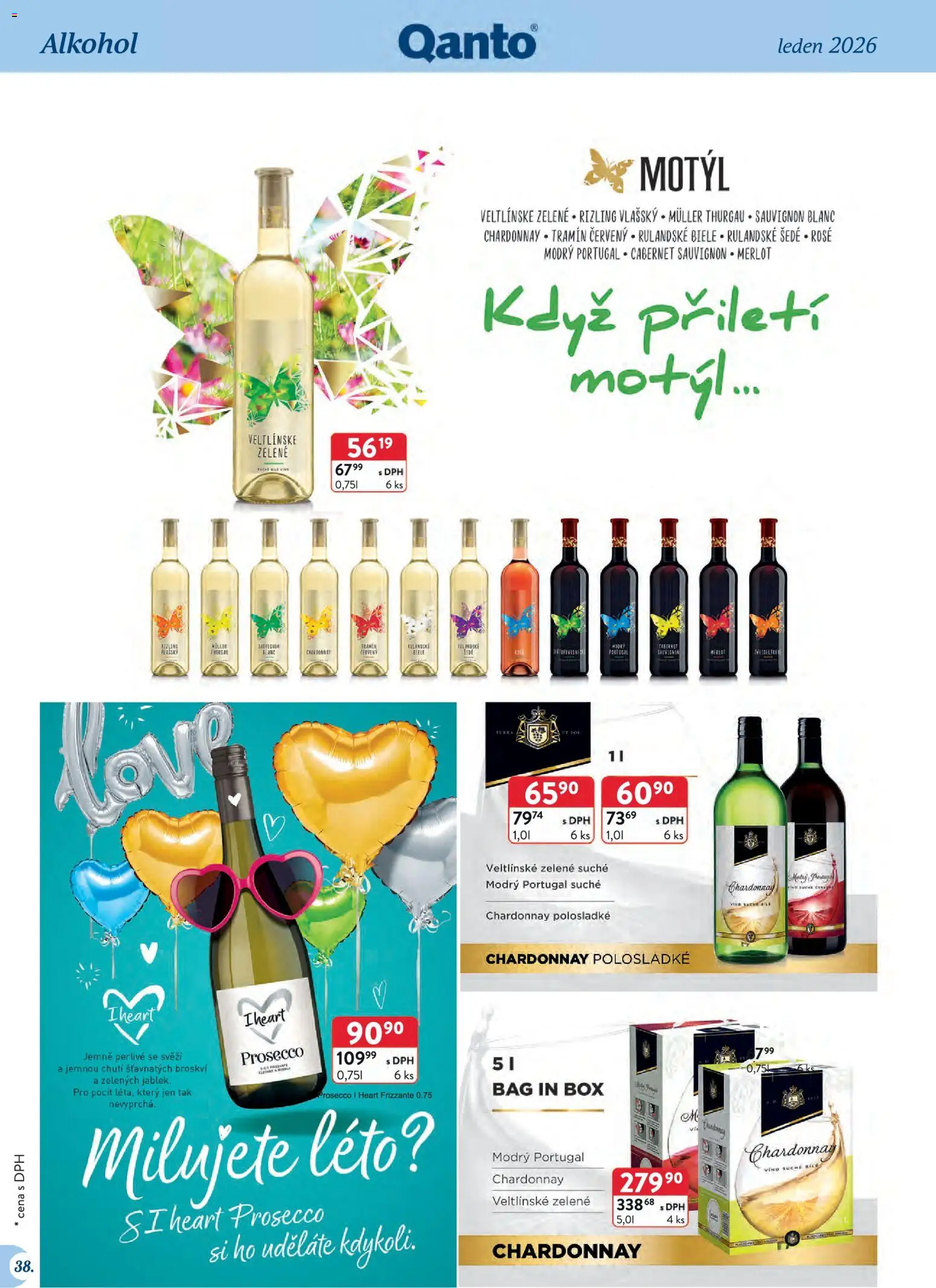 Astur & Qanto leták - Velkoobchod 01/2026 od 01.01.2026 | Strana: 38 | Produkty: Prosecco, Box, Víno, Merlot