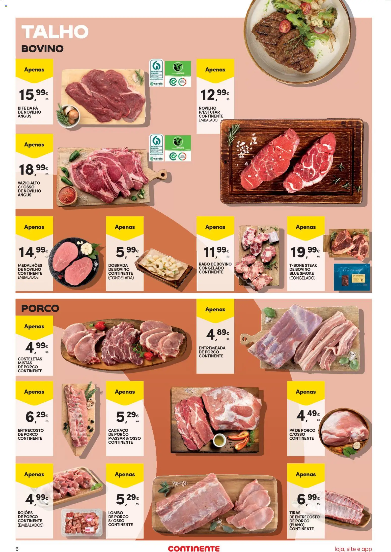 Continente Semanal Continente Bom Dia │ válido de 06.01.2026 | Página: 6 | Produtos: Lombo, Pá