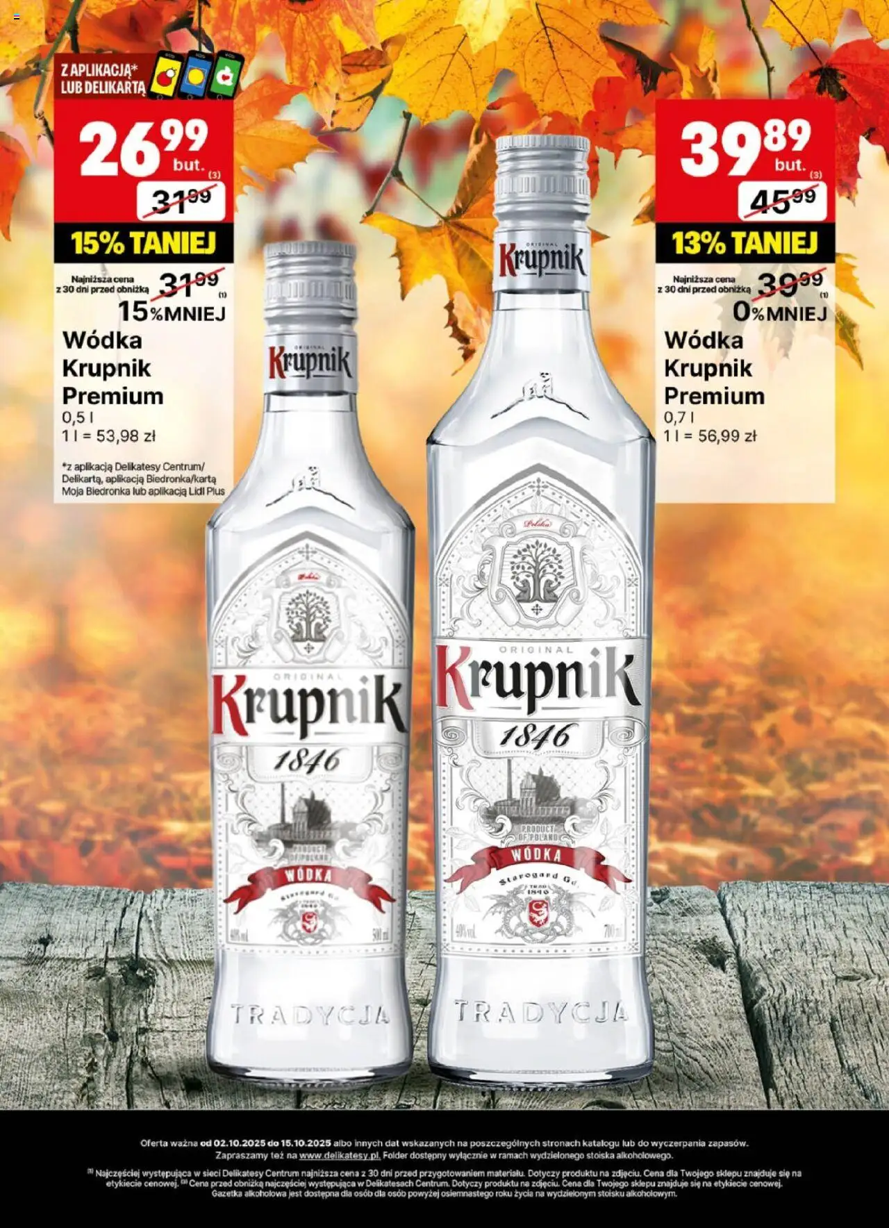 Delikatesy Centrum Gazetka - DeliBarek od 02.10.2025 | Strona: 10 | Produkty: Delikatesy, Krupnik wódka, Wódka
