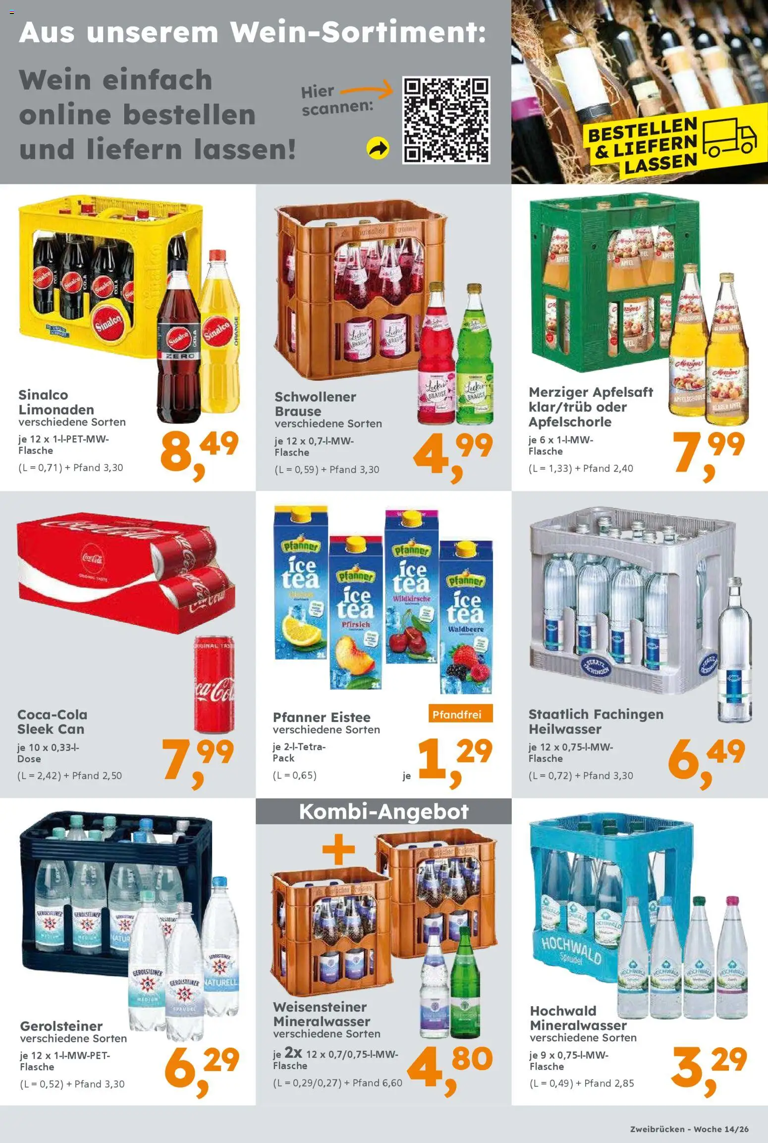 Globus Baumarkt Prospekt Zweibrücken	 – gültig ab 30.03.2026 | Seite: 17 | Produkte: Cola, Mineralwasser, Pfirsich, Wein