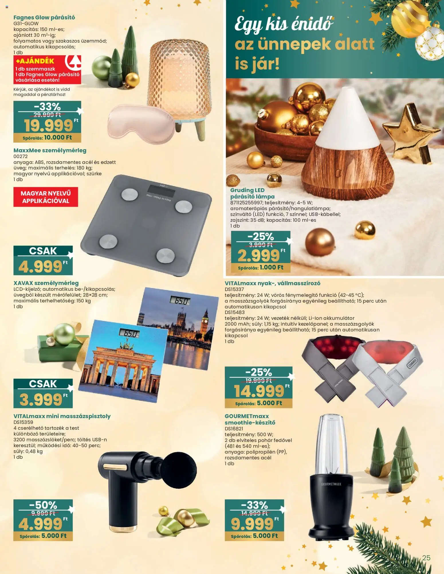 Interspar akciós ujság - amely érvényes a következő dátumtól: 20.12.2025 | Oldal: 25 | Termékek: Akkumulátor, Lámpa, Pohár, Párásító