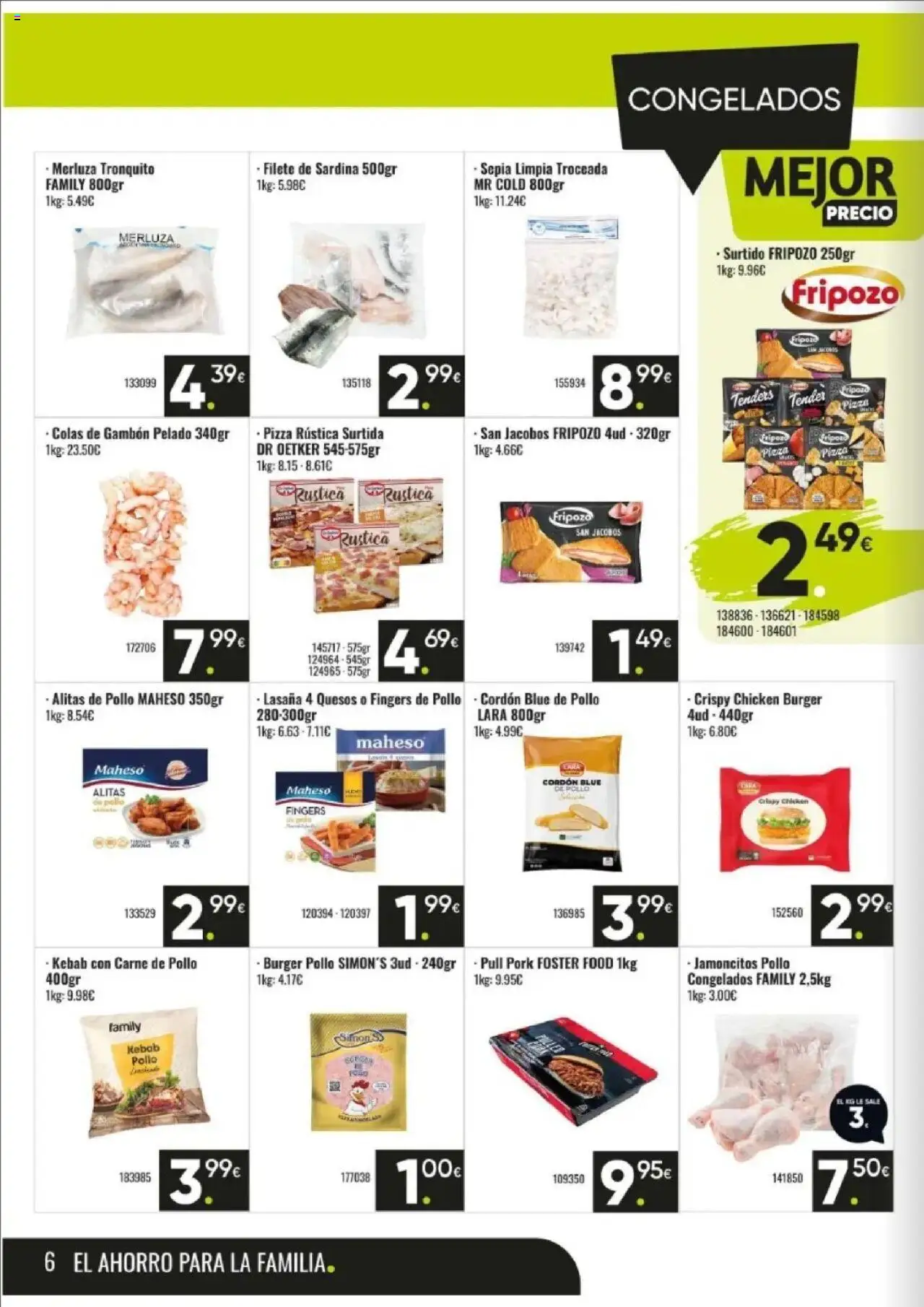 Family Cash folleto │ válido desde el 06.10.2025 | Página: 6 | Productos: Pizza, Carne de pollo, Lasaña, Filete