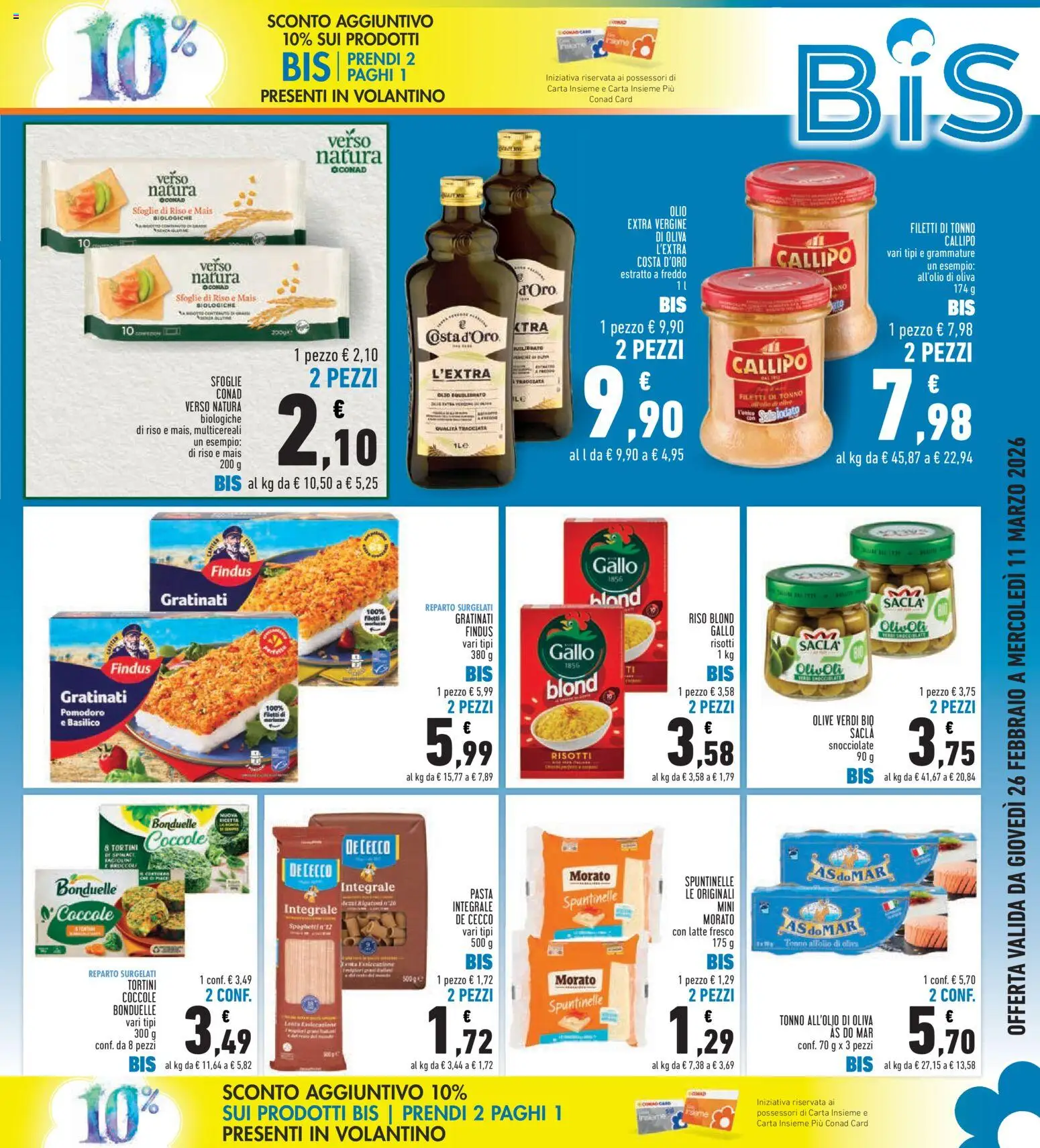 Volantino Conad del 26.02.2026 | Pagina: 3 | Prodotti: Riso, Sale, Latte, Olio
