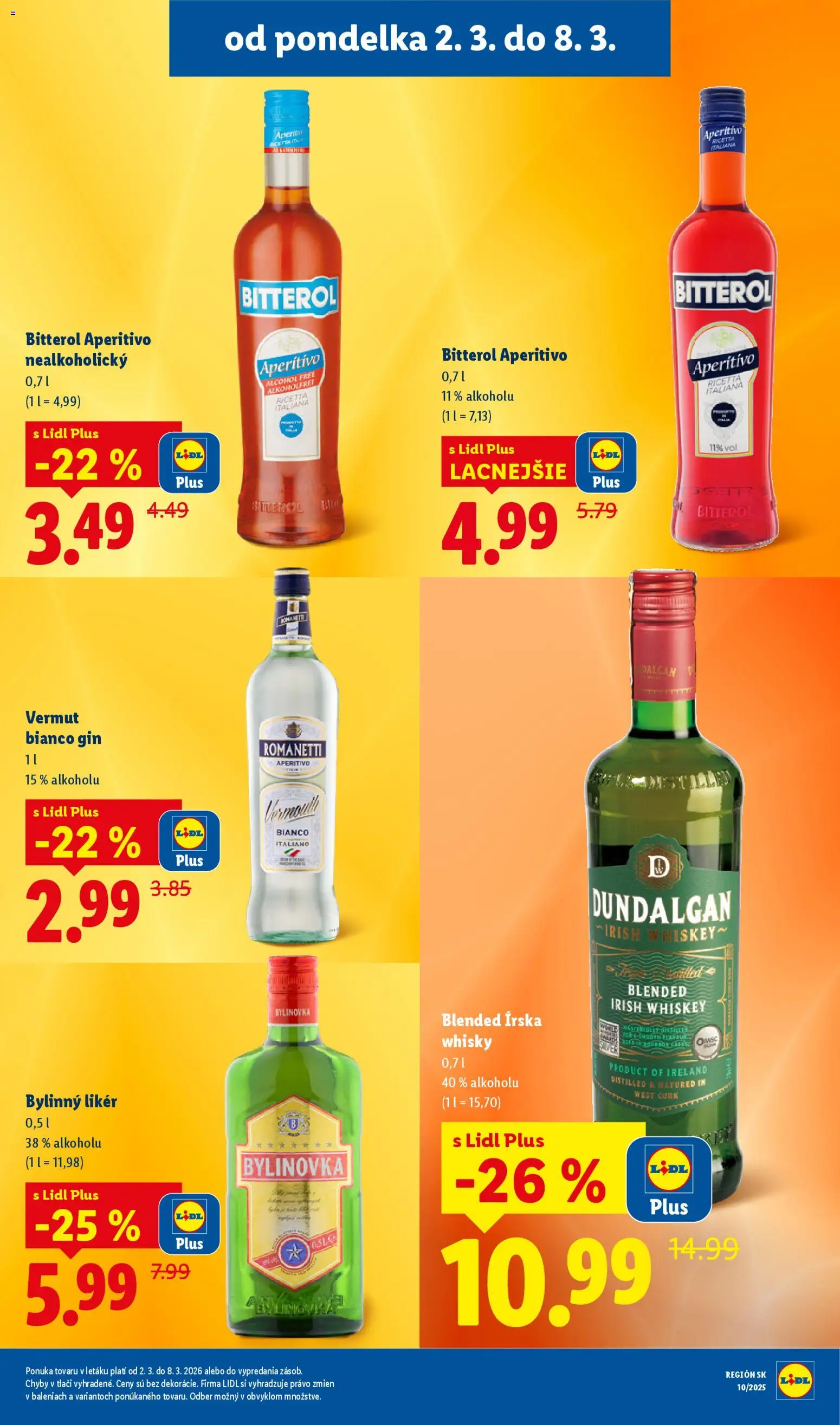 Nové Lidl akcie – leták je platný od 02.03.2026 | Strana: 45 | Produkty: Gin, Whisky
