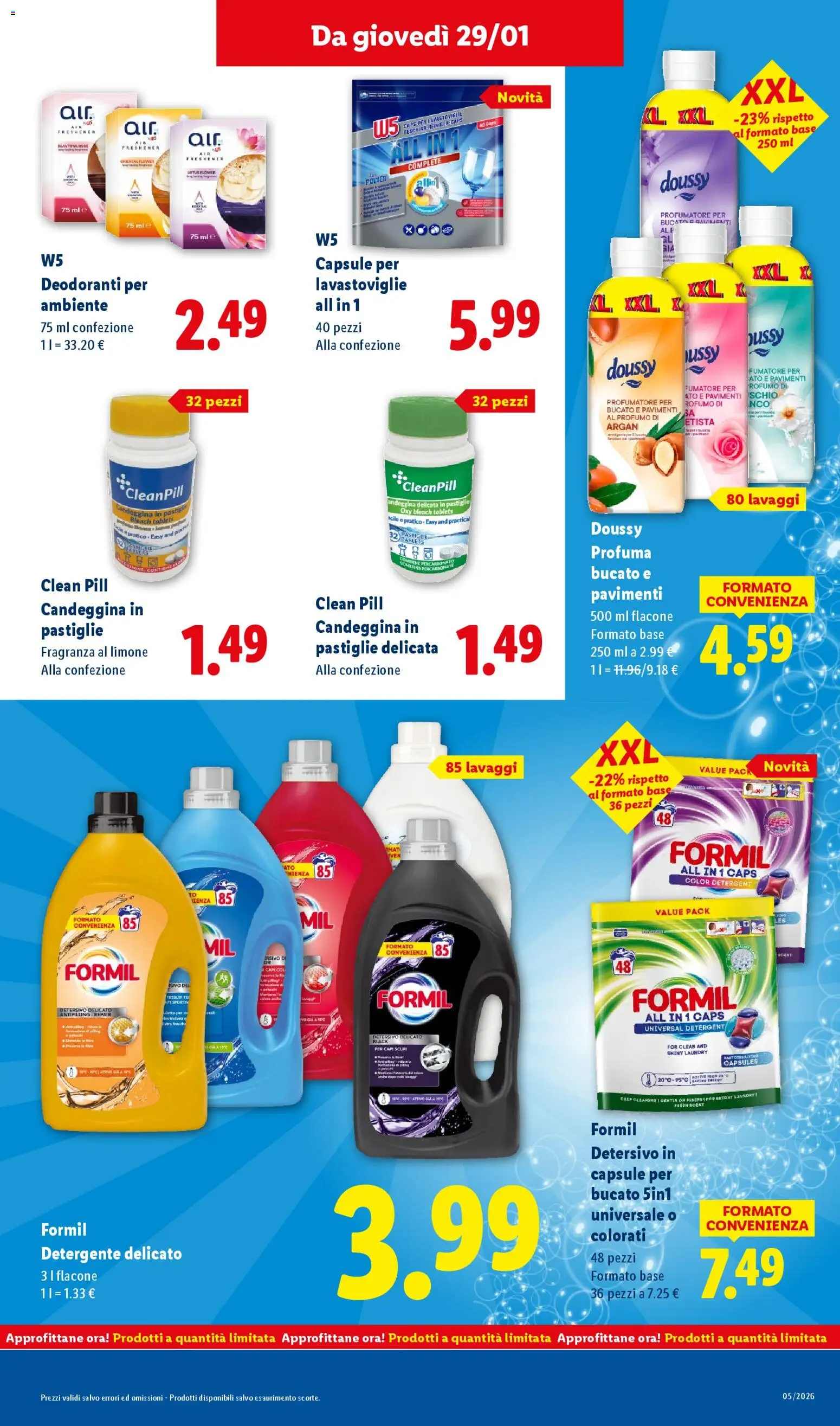 Volantino Lidl del 26.01.2026 | Pagina: 25 | Prodotti: Detergente, Tè, Candeggina, Limone