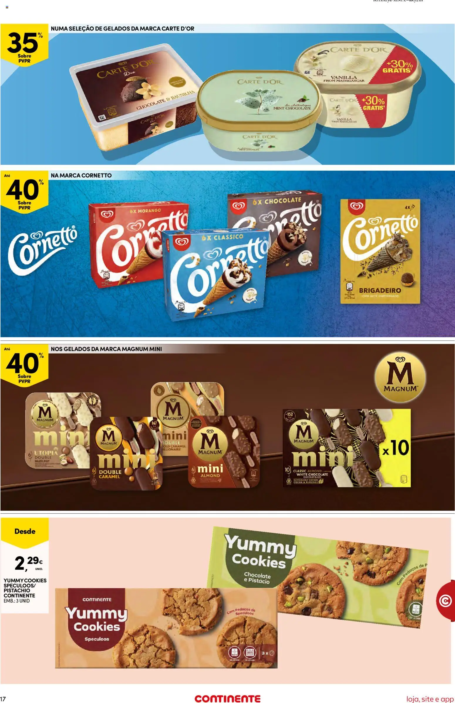 Continente Semanal Continente Bom Dia │ válido de 13.01.2026 | Página: 17 | Produtos: Leite condensado, Leite, Chocolate