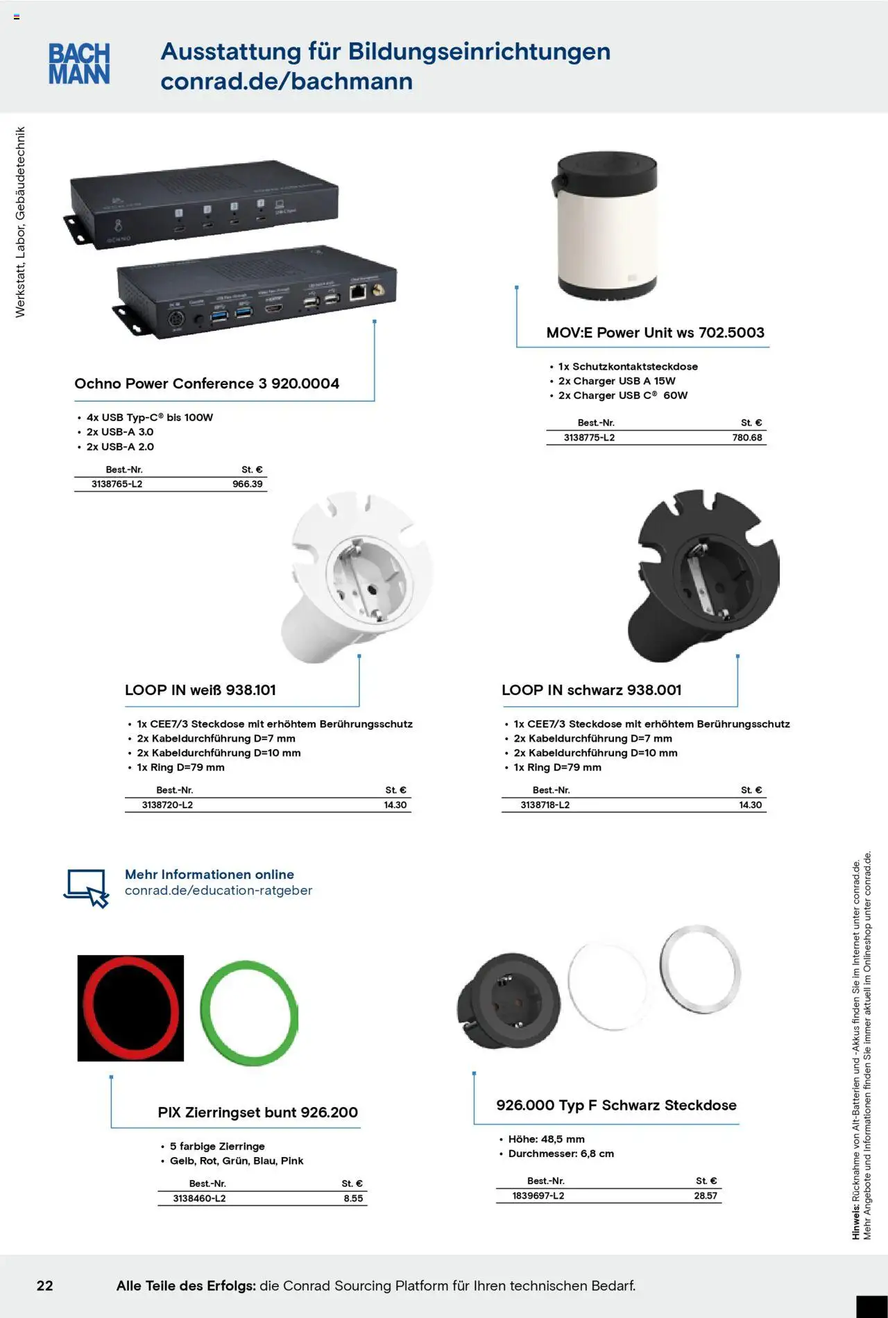 Conrad Education Katalog – gültig ab 01.01.2025 | Seite: 22 | Produkte: USB, Steckdose