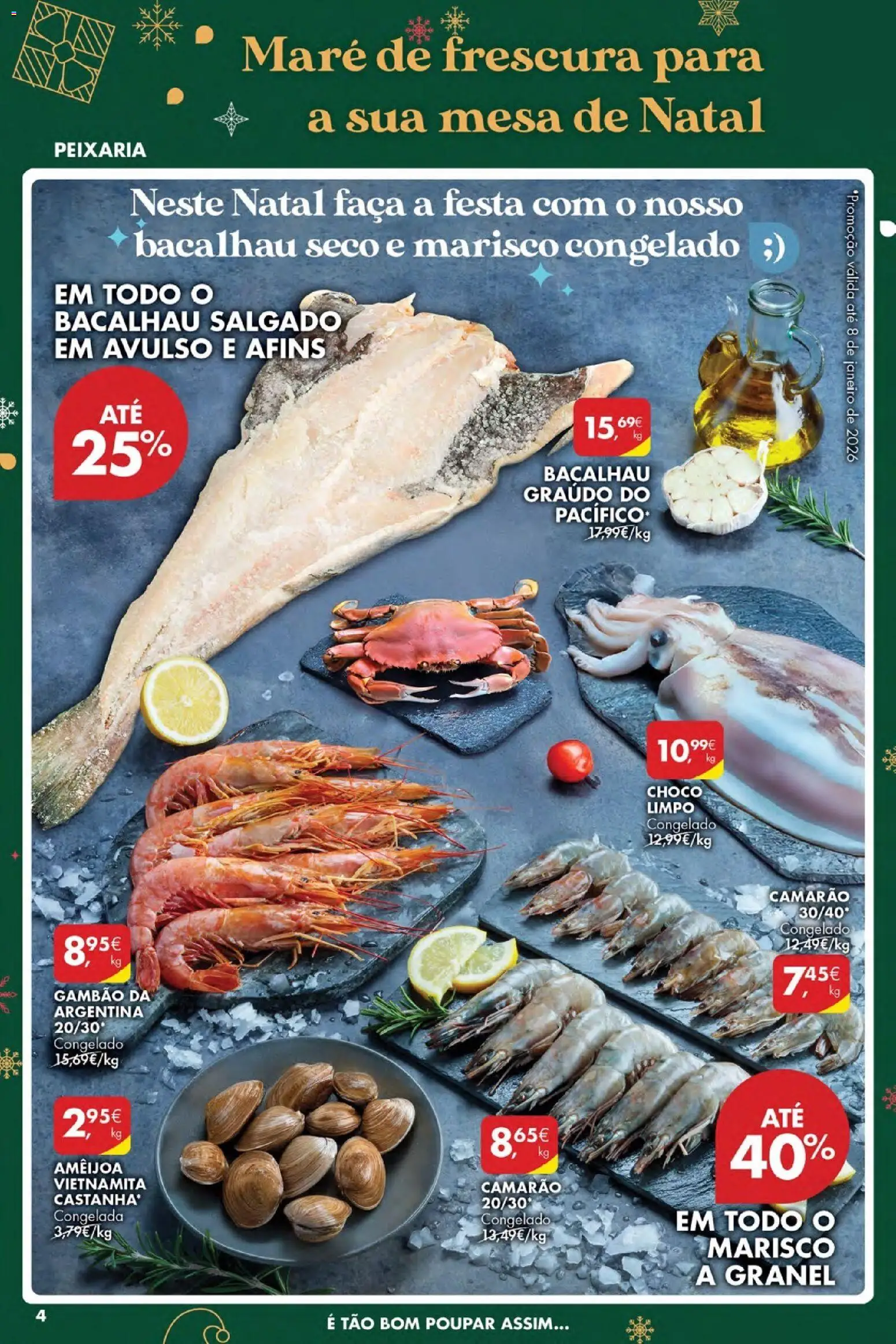 Pingo Doce Poupe Esta Semana Açores │ válido de 18.12.2025 | Página: 4 | Produtos: Faca, Bacalhau, Camarão, Mesa