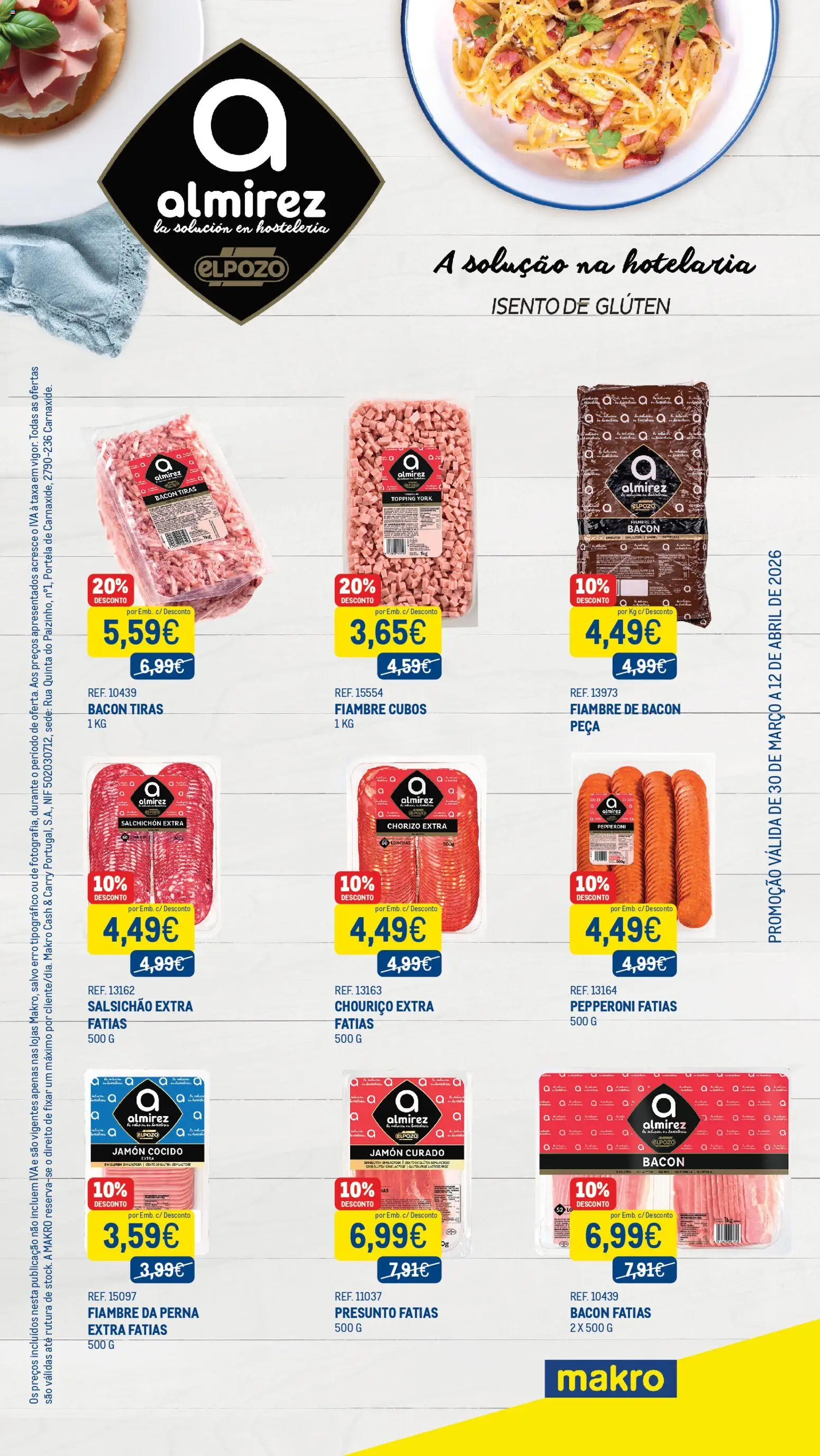 Makro Monofolha Almirez │ válido de 30.03.2026 | Página: 1 | Produtos: Bacon, Presunto, Chouriço