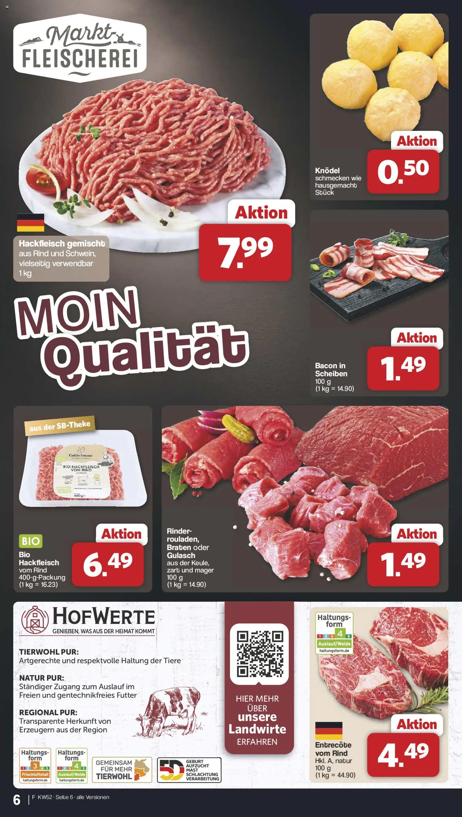 Famila Nordwest Prospekt 	 – gültig ab 22.12.2025 | Seite: 6 | Produkte: Entrecote, Gulasch, Hackfleisch