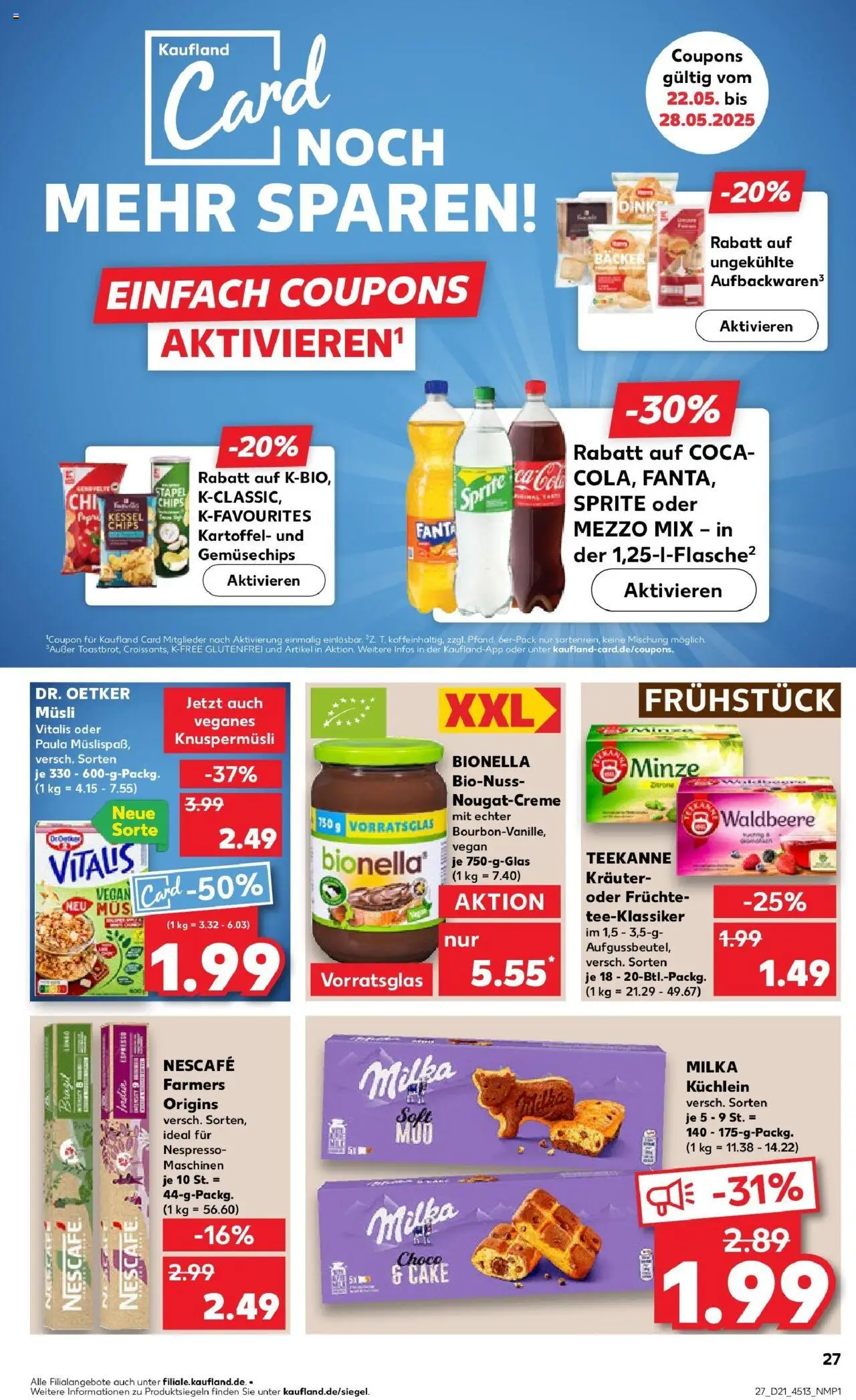 Kaufland prospekt Rheinfelden (Baden)	 - gültig ab dem 22.05.2025 | Seite: 27 | Produkte: Musli, Mezzo mix, Sprite, Milka