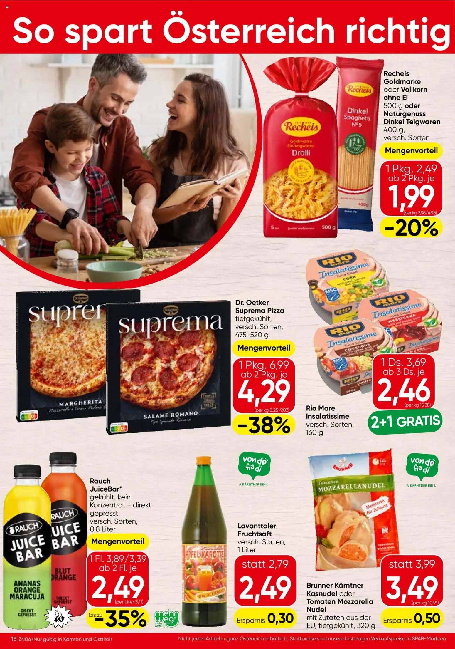 Spar Flugblatt - Kärnten gültig ab 02.01.2026 | Seite: 18 | Produkte: Hajdina liszt, Pizza, Tomaten, Ananas