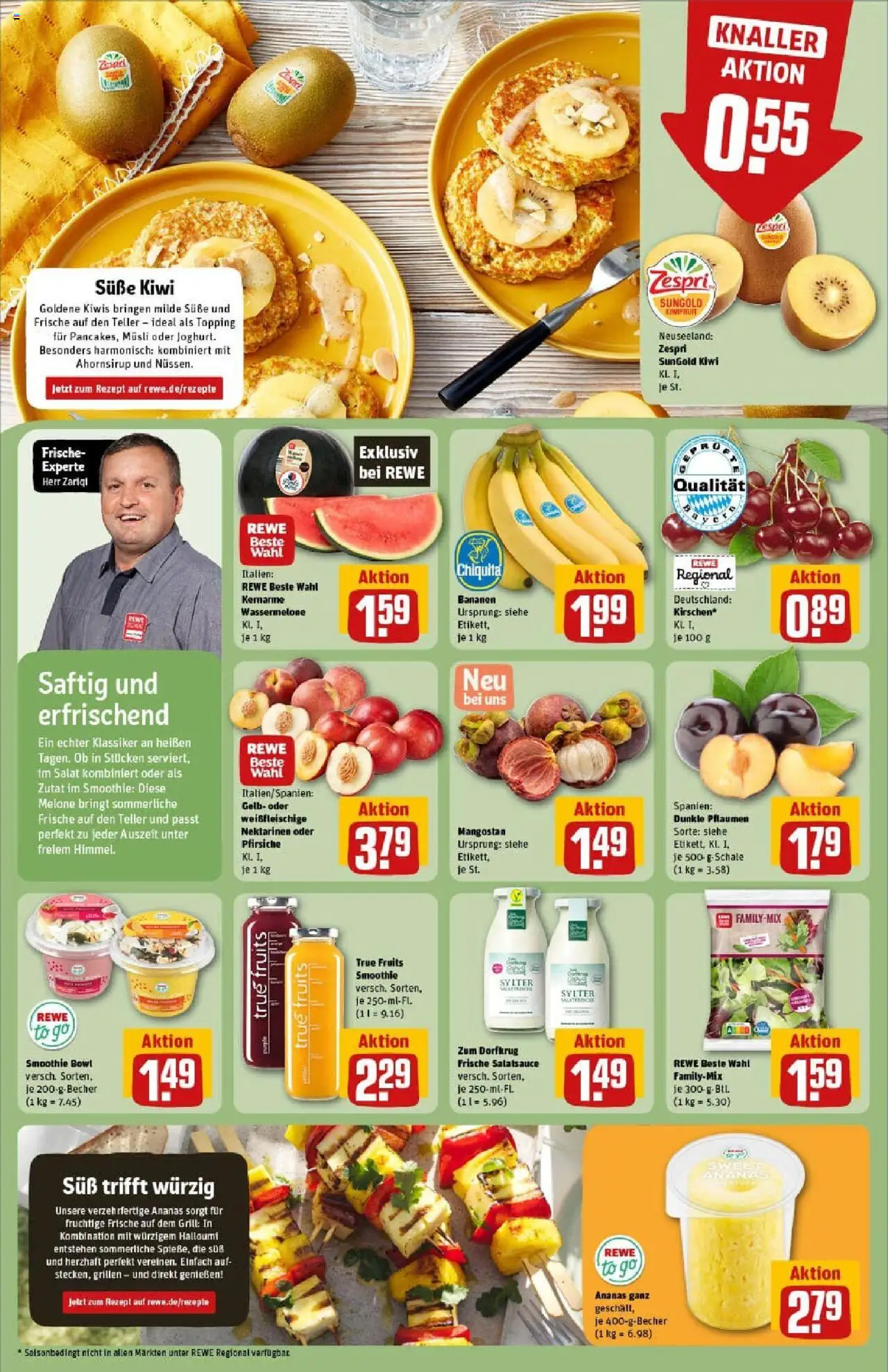 Rewe prospekt Pegnitz	 - gültig ab dem 06.07.2025 | Seite: 6 | Produkte: Grill, Bananen, Melone, Salat