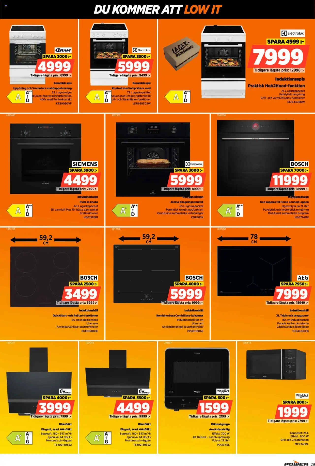 Power reklamblad aktuell från 06.10.2025 | Sida: 29 | Produkter: Köksfläkt, Grill, Mikrovågsugn, Spis