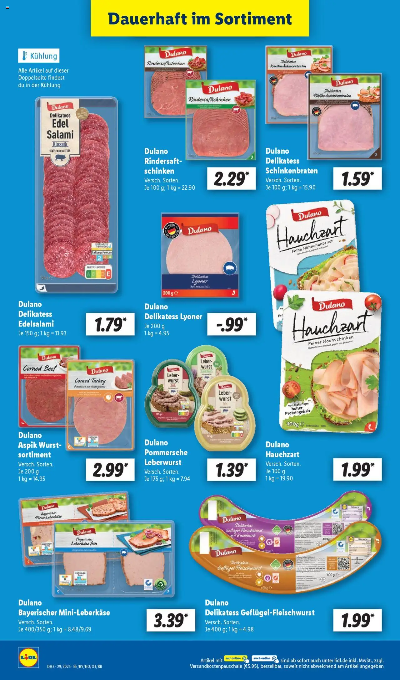 Lidl Prospekt Solingen - gültig ab dem 14.07.2025 | Seite: 8 | Produkte: Wurst, Knoblauch, Schinken, Hahnchenbrust