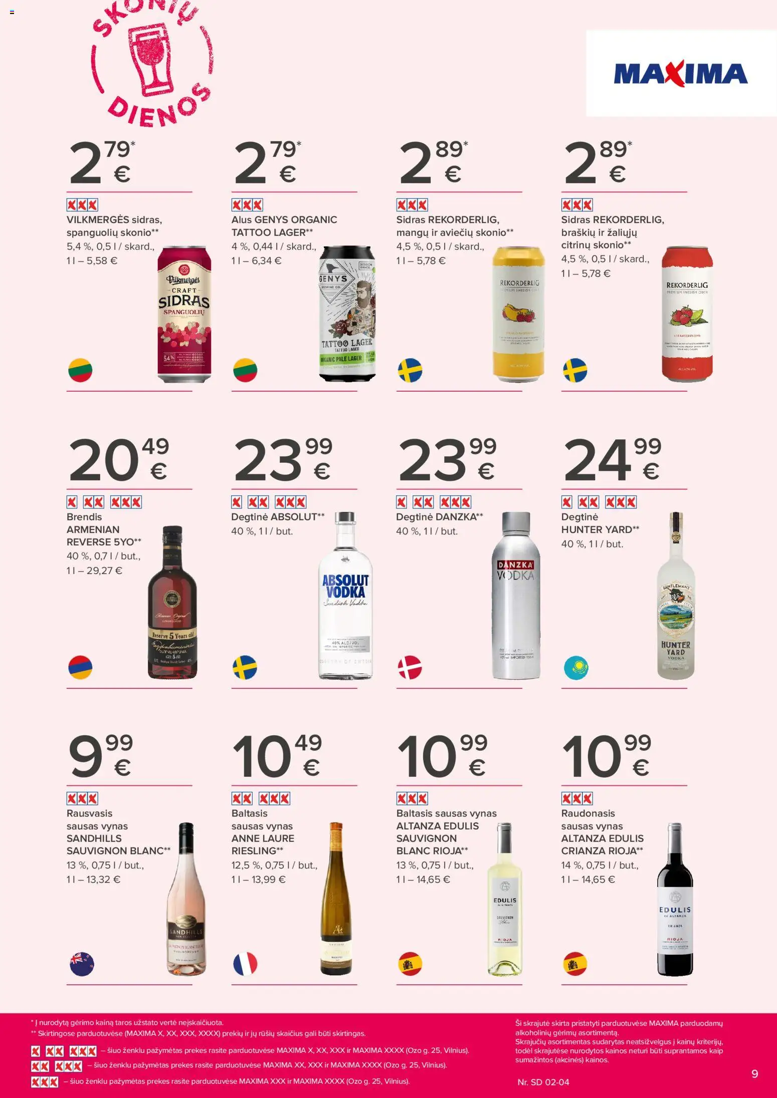 MAXIMA akcijos nuo 22.01.2026 | Puslapis: 9 | Prekių: Degtinė, Vynas, Alus