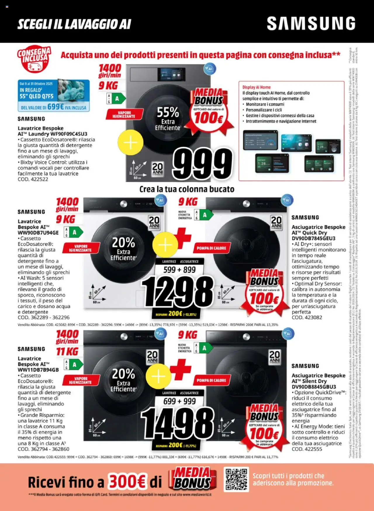Volantino Media World del 13.10.2025 | Pagina: 6 | Prodotti: Asciugatrice, Data, Monitorare, Samsung