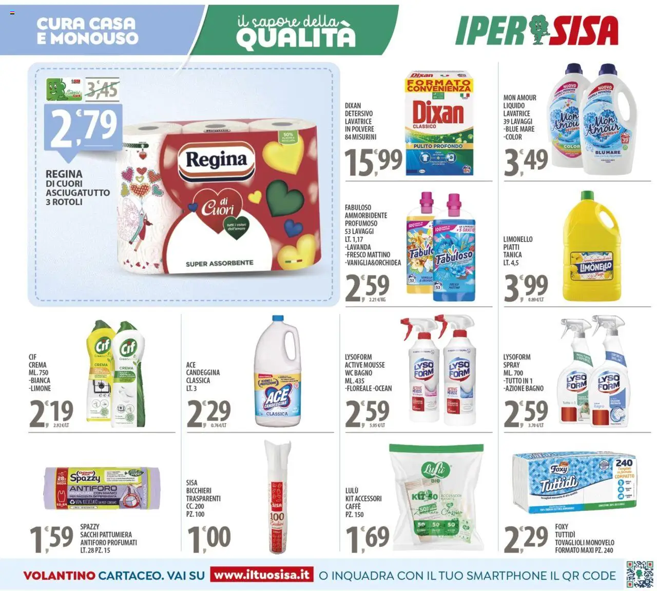 Volantino SISA del 03.10.2025 | Pagina: 15 | Prodotti: Ammorbidente, Smartphone, Tanica, Asciugatutto