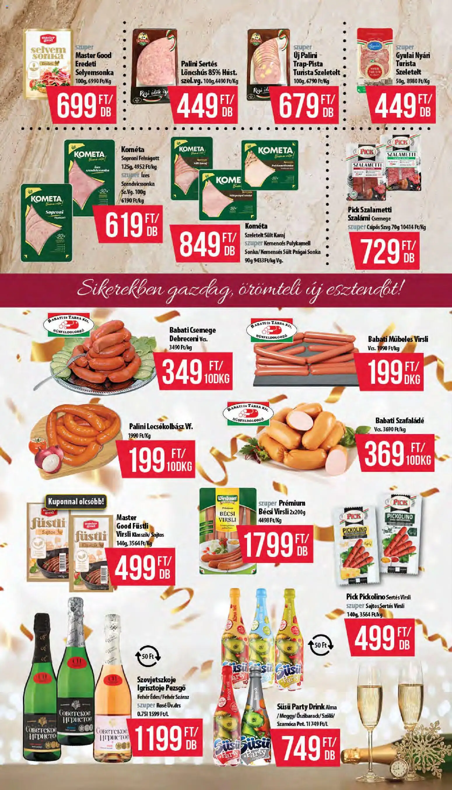 COOP akciós ujság - amely érvényes a következő dátumtól: 11.12.2025 | Oldal: 4 | Termékek: Pick, Prágai sonka, Pezsgő, Szalámi